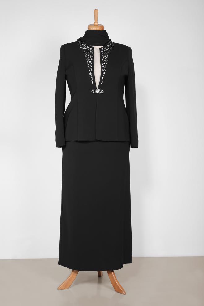 Hijab clothing BLACK 3387E KİWON 3&prime;LÜ ETEKLİ TAKIM 46/52 TEK44 - ALVİNA