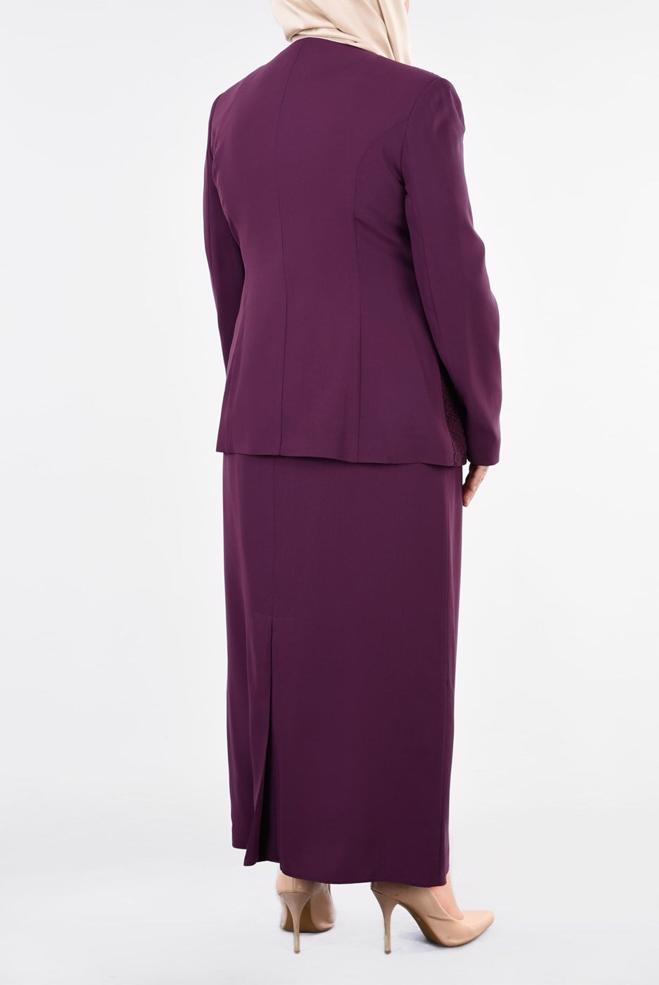 Tesettür giyim MOR 3391E ASLI 5929 3′LÜ ETEKLİ TAKIM 46/52 TEK44 - ALVİNA