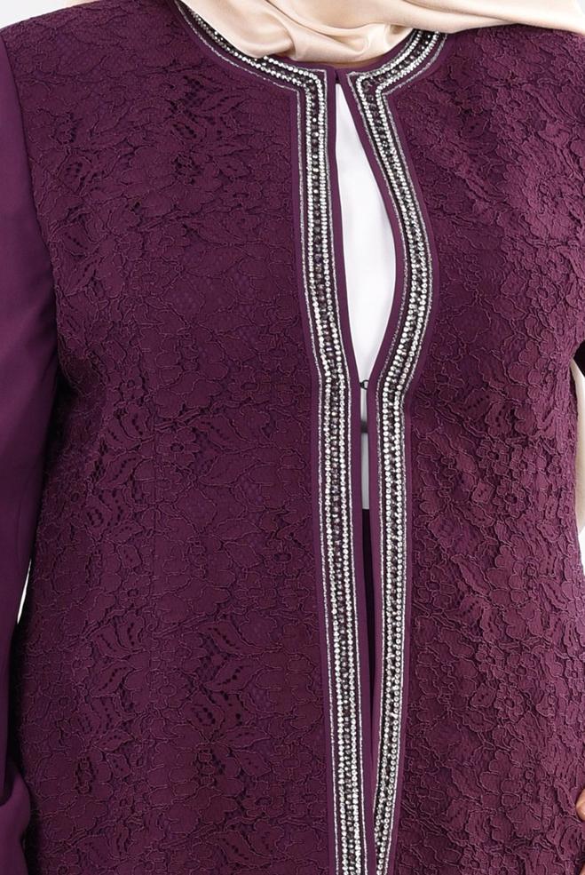 Tesettür giyim MOR 3391E ASLI 5929 3′LÜ ETEKLİ TAKIM 46/52 TEK44 - ALVİNA