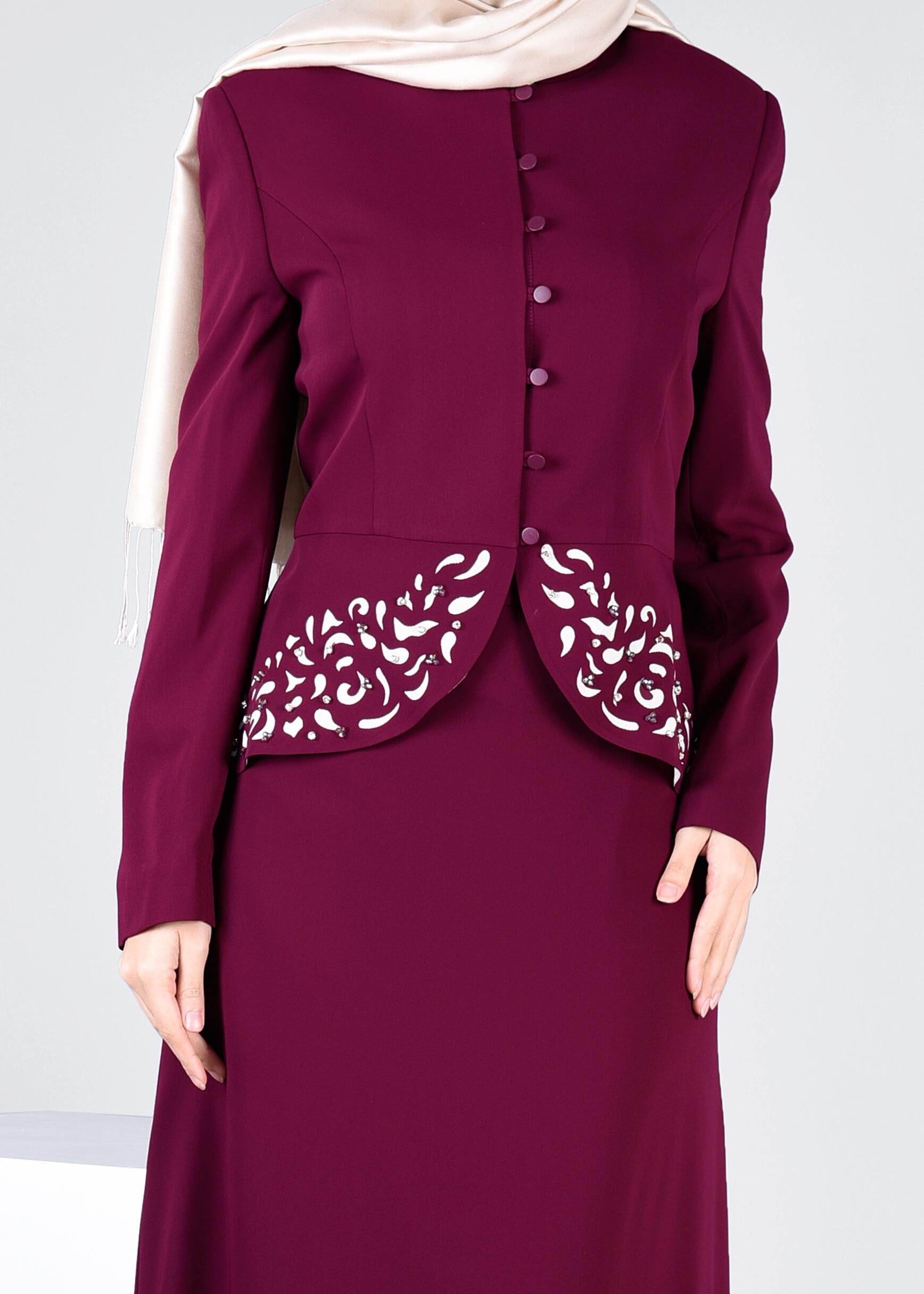 Tesettür giyim MOR 3392E ASLI 5929 2′Lİ ETEKLİ TAKIM 40/48 TEK38