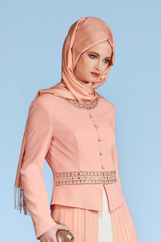 Hijab clothing POWDER 3369 ADRİNA 5587 2&prime;Lİ ELBİSELİ TAKIM 38/46 - ALVİNA