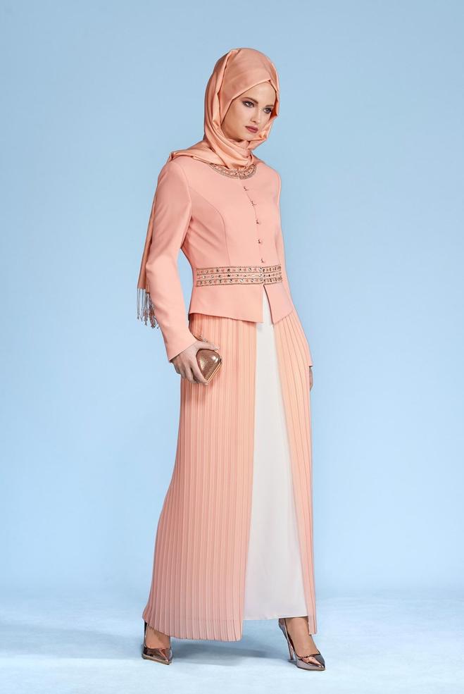 Hijab clothing POWDER 3369 ADRİNA 5587 2&prime;Lİ ELBİSELİ TAKIM 38/46 - ALVİNA