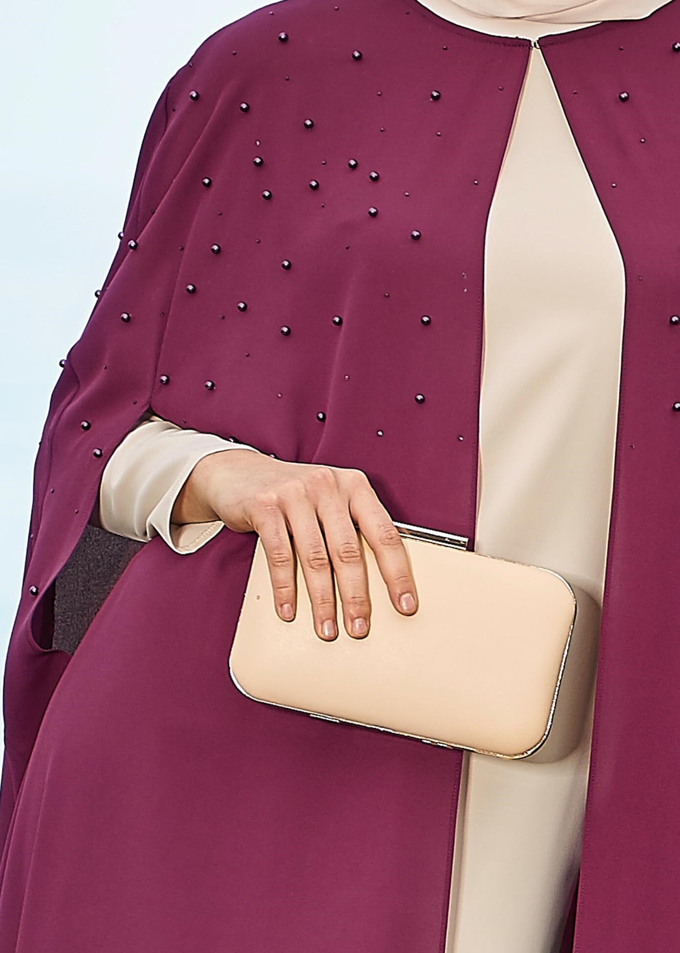 Tesettür giyim MÜRDÜM 3376 ESİNTİ 2&prime;Lİ ELBİSELİ TAKIM 42/48