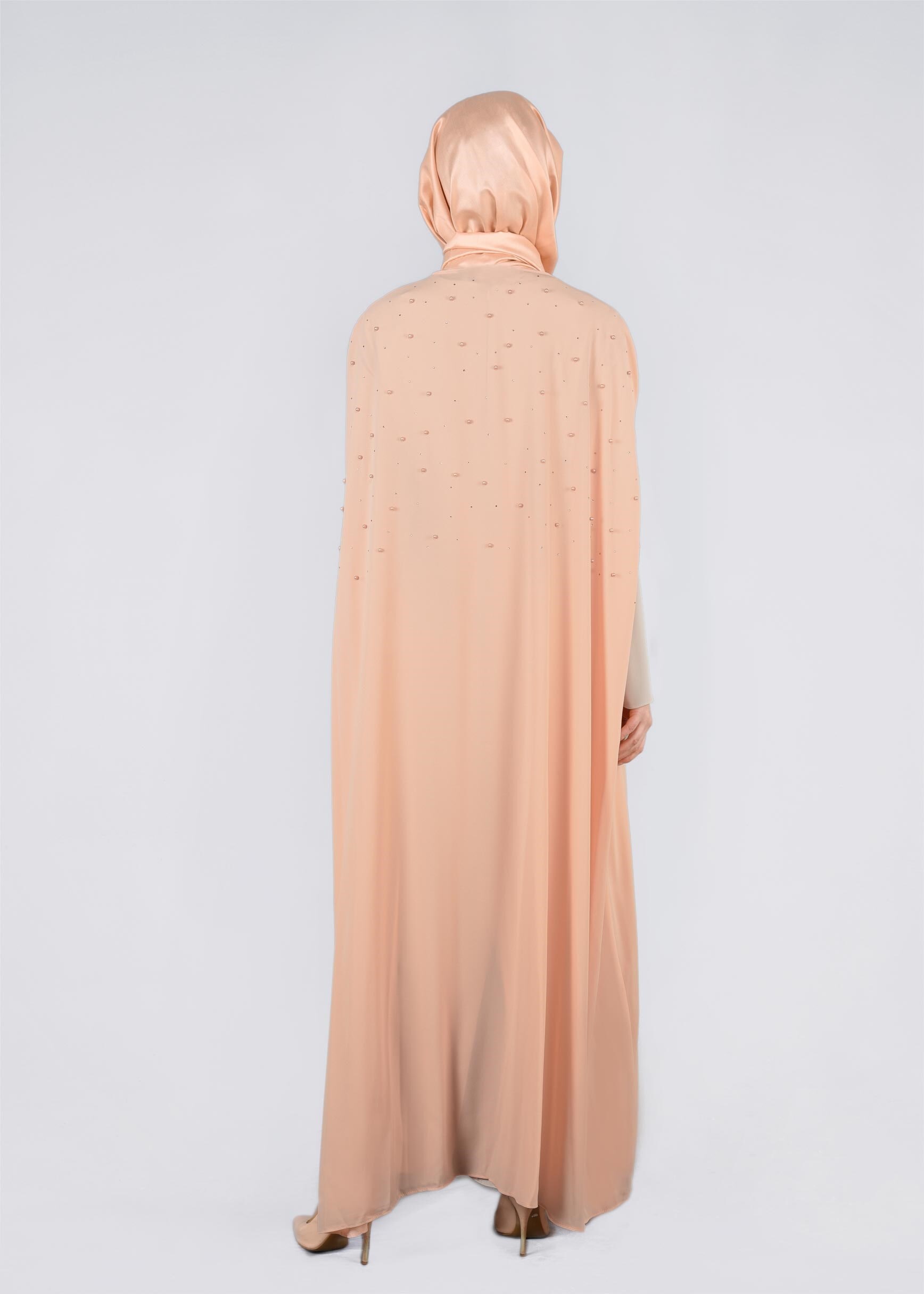 Tesettür giyim PUDRA 3376 ESİNTİ 2&prime;Lİ ELBİSELİ TAKIM 42/48