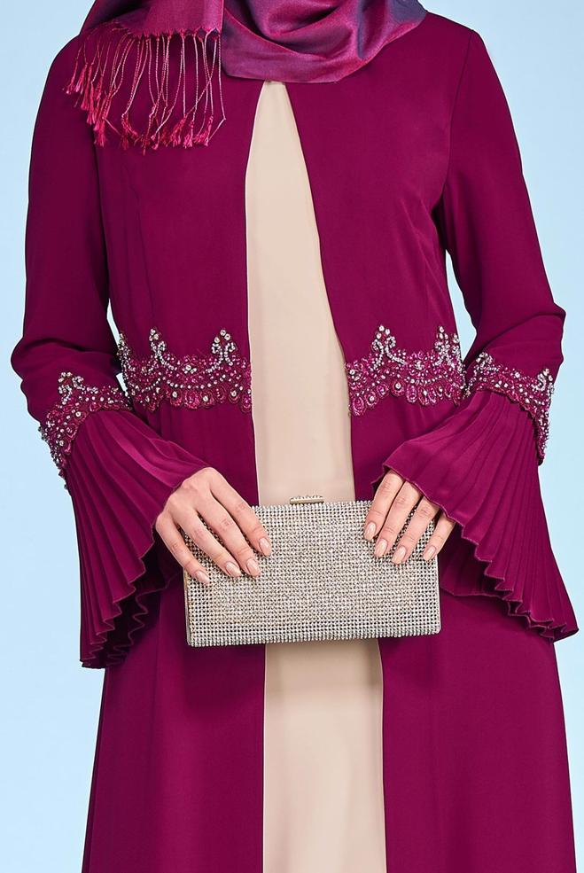 Vêtements hijab PRUNE 3379 VİRONA 2′Lİ ELBİSELİ TAKIM 42/48 - ALVİNA