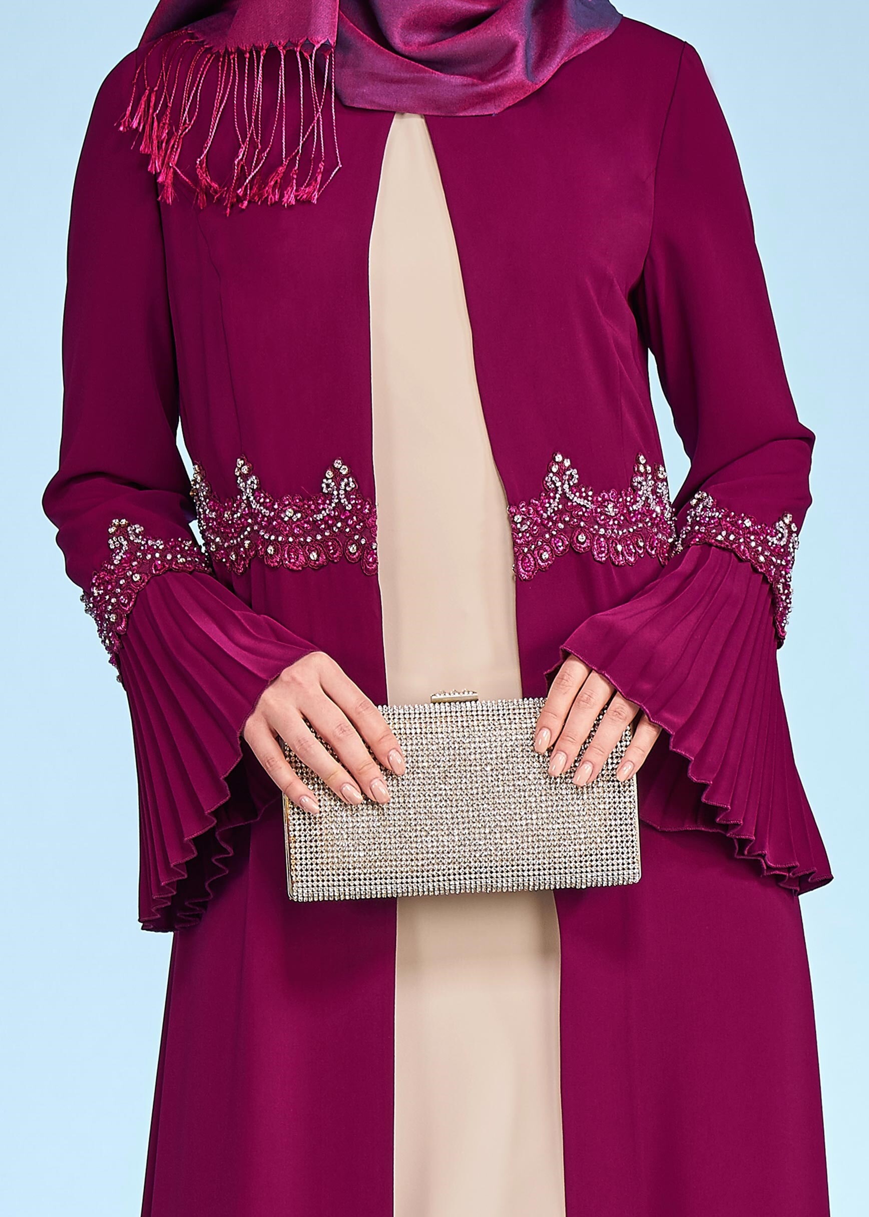 Tesettür giyim MÜRDÜM 3379 VİRONA 2′Lİ ELBİSELİ TAKIM 42/48