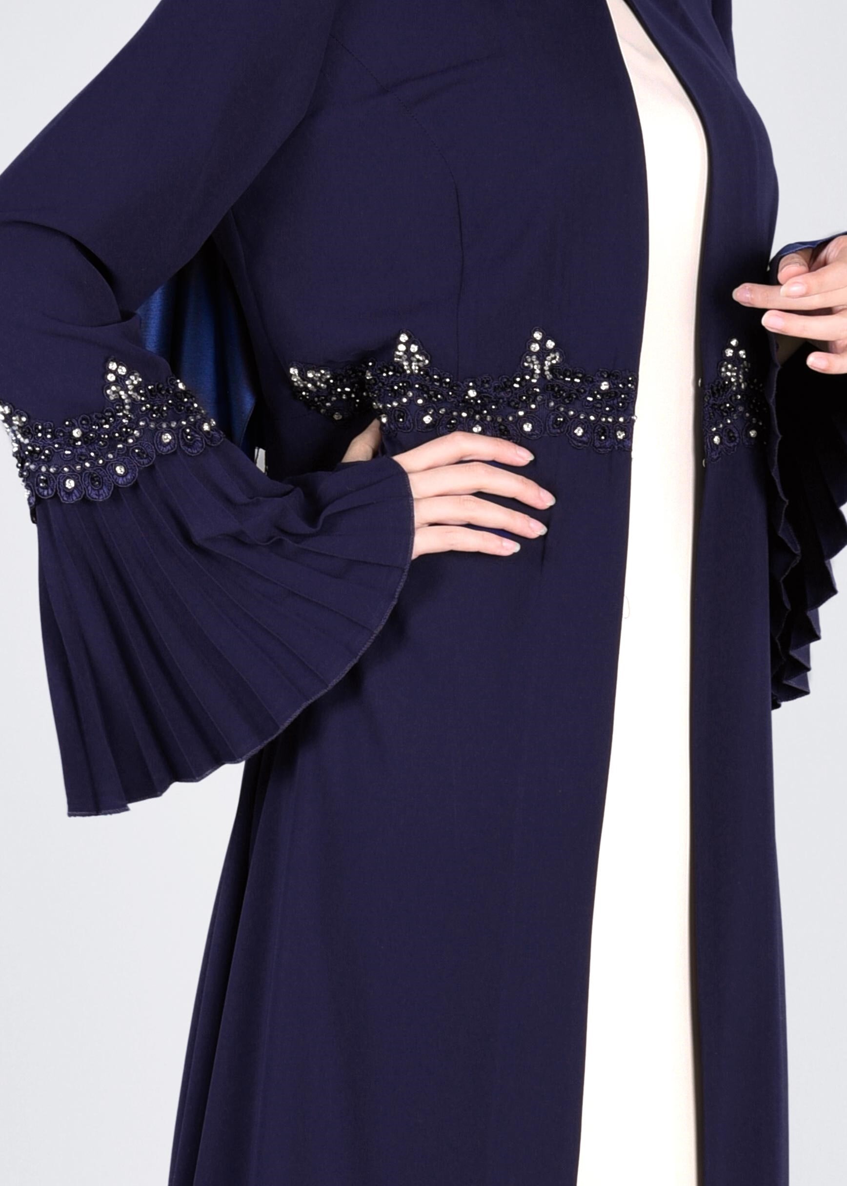 Tesettür giyim LACİVERT İKİLİ ELBİSELİ TAKIM 3379