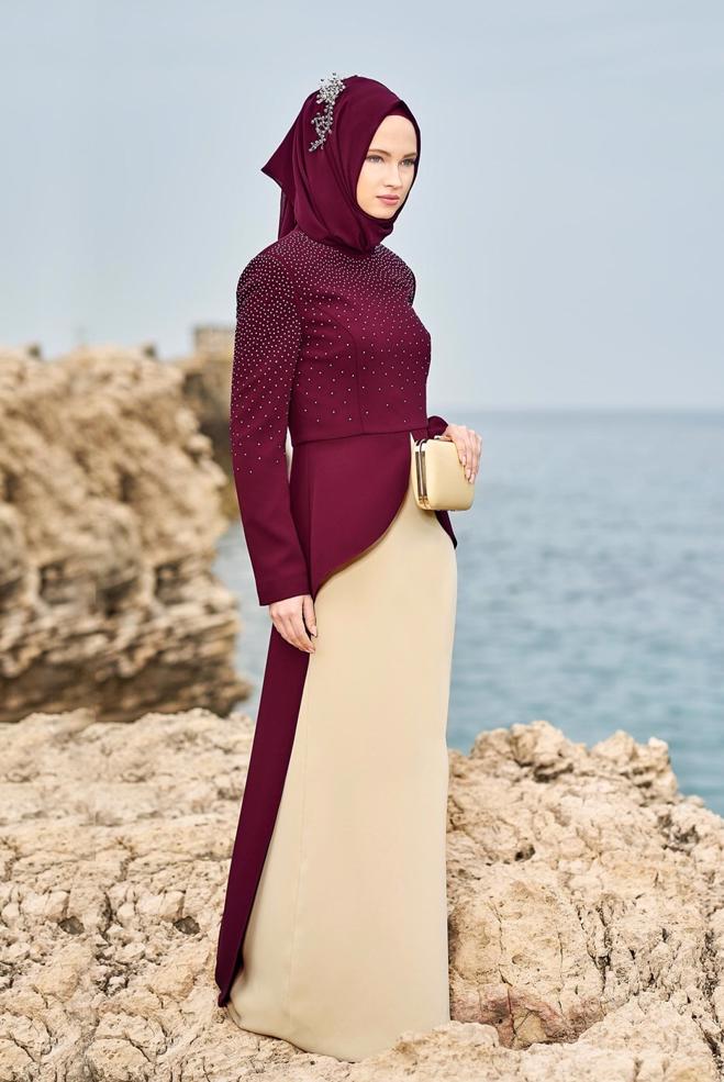 Hijab clothing DAMSON 3385 ASLI 5929 2&prime;Lİ ELBİSELİ TAKIM 38/44 TEK42 - ALVİNA
