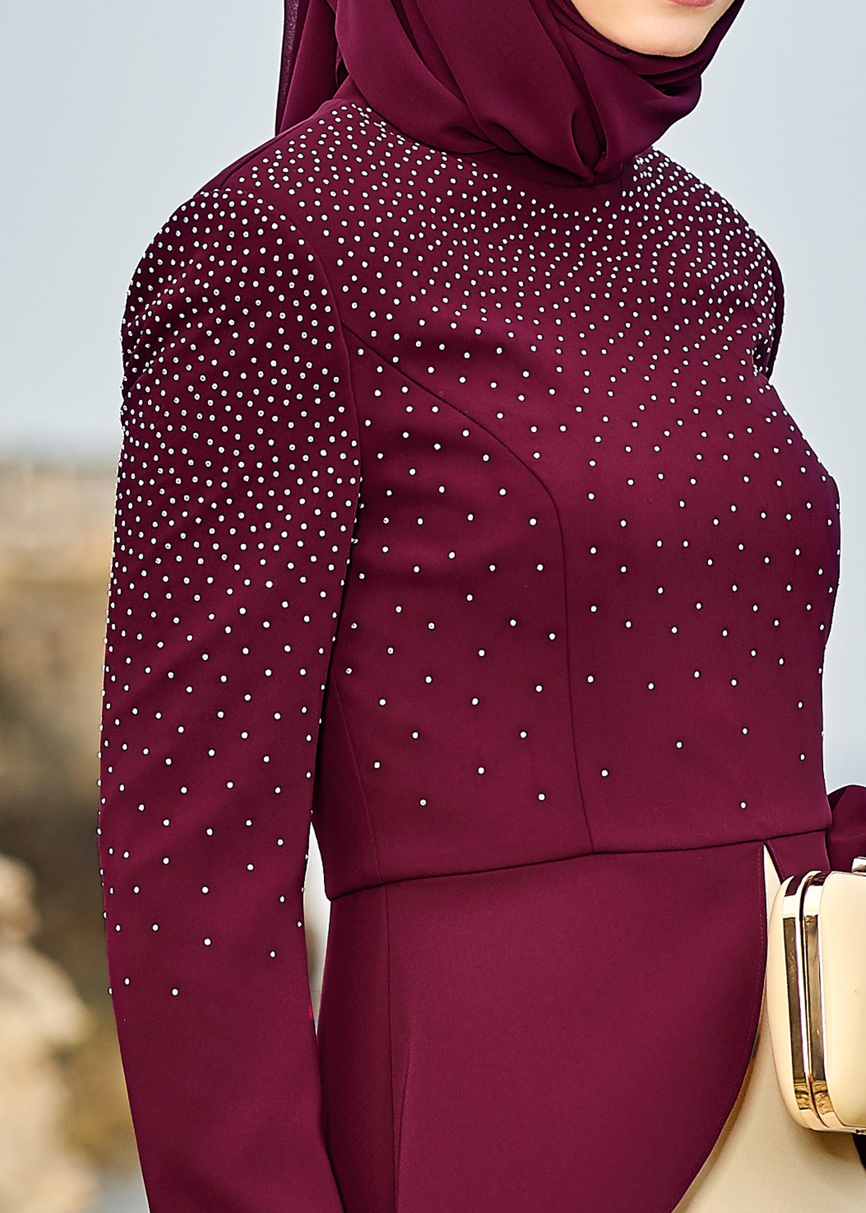 Tesettür giyim MÜRDÜM 3385 ASLI 5929 2′Lİ ELBİSELİ TAKIM 38/44 TEK42