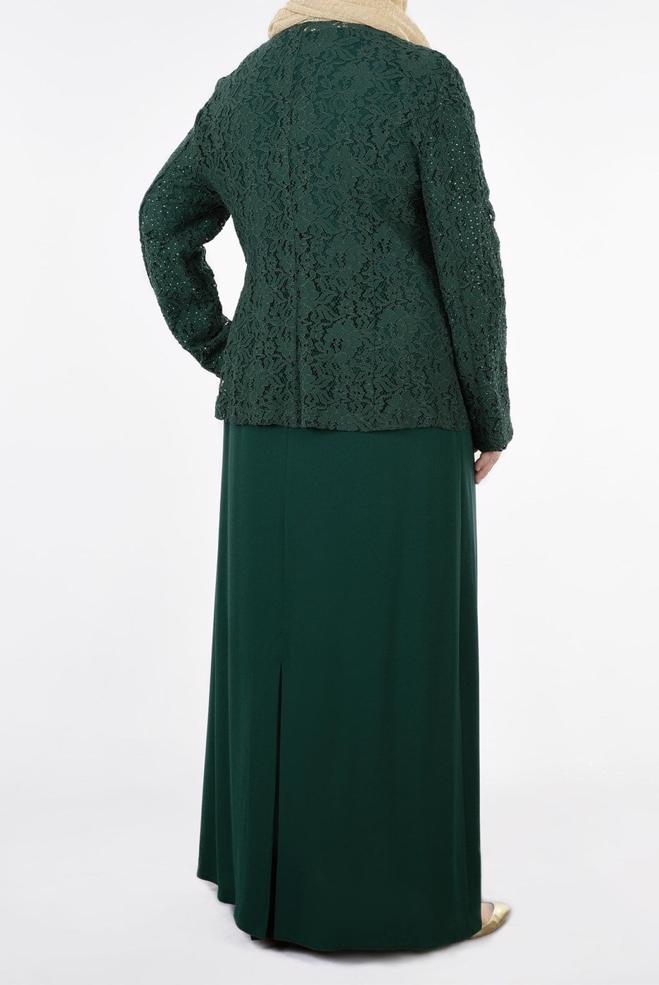 Vêtements hijab VERT 3395 NEW LOREN 2′Lİ ELBİSELİ TAKIM 44/50 TEK46 - ALVİNA