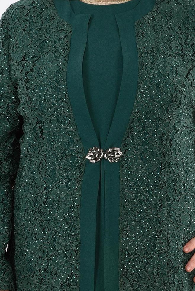 Vêtements hijab VERT 3395 NEW LOREN 2′Lİ ELBİSELİ TAKIM 44/50 TEK46 - ALVİNA