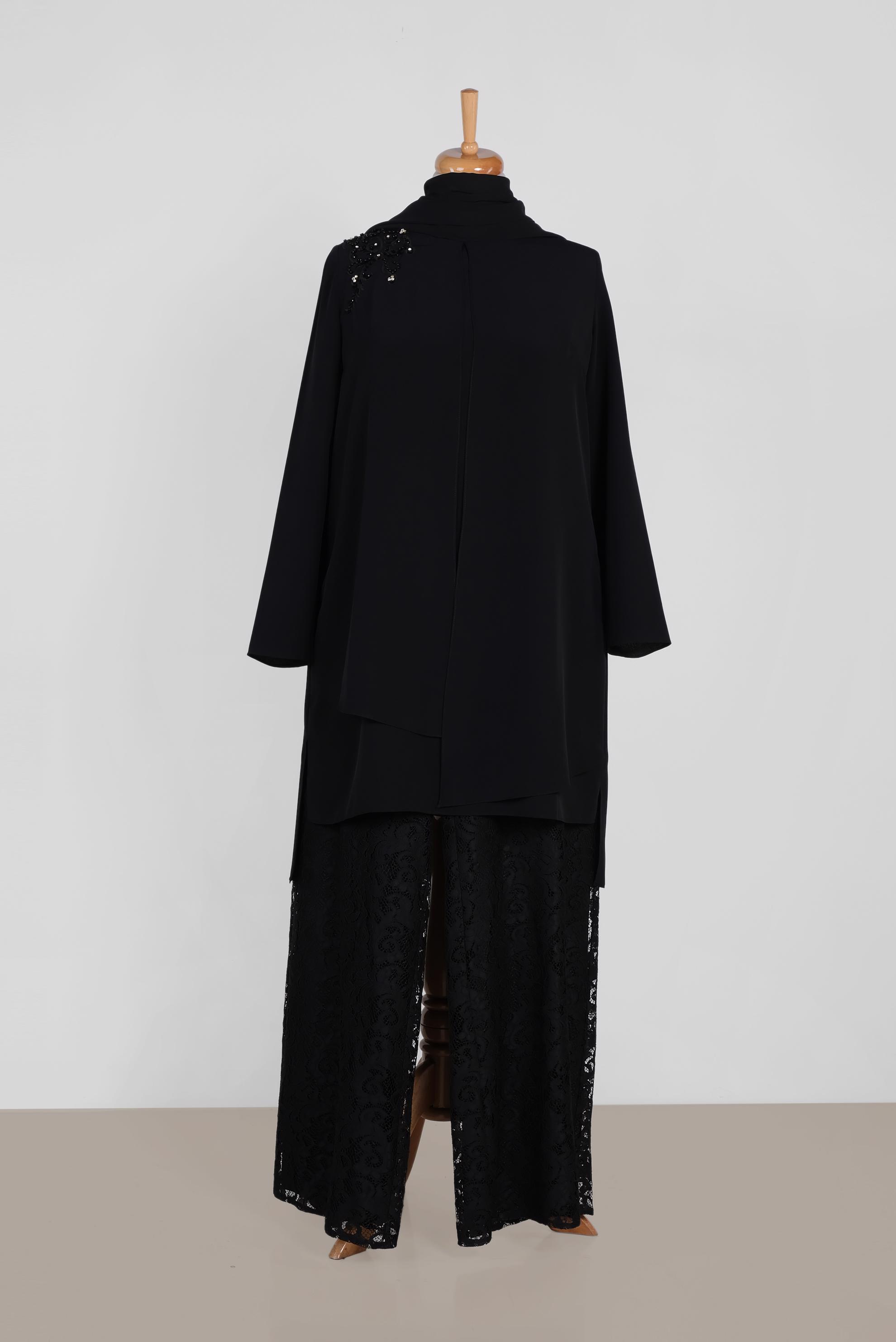 Tesettür giyim SİYAH 3364P NEW LOREN 2&prime;Lİ PANT.TAKIM 42/48 TEK40