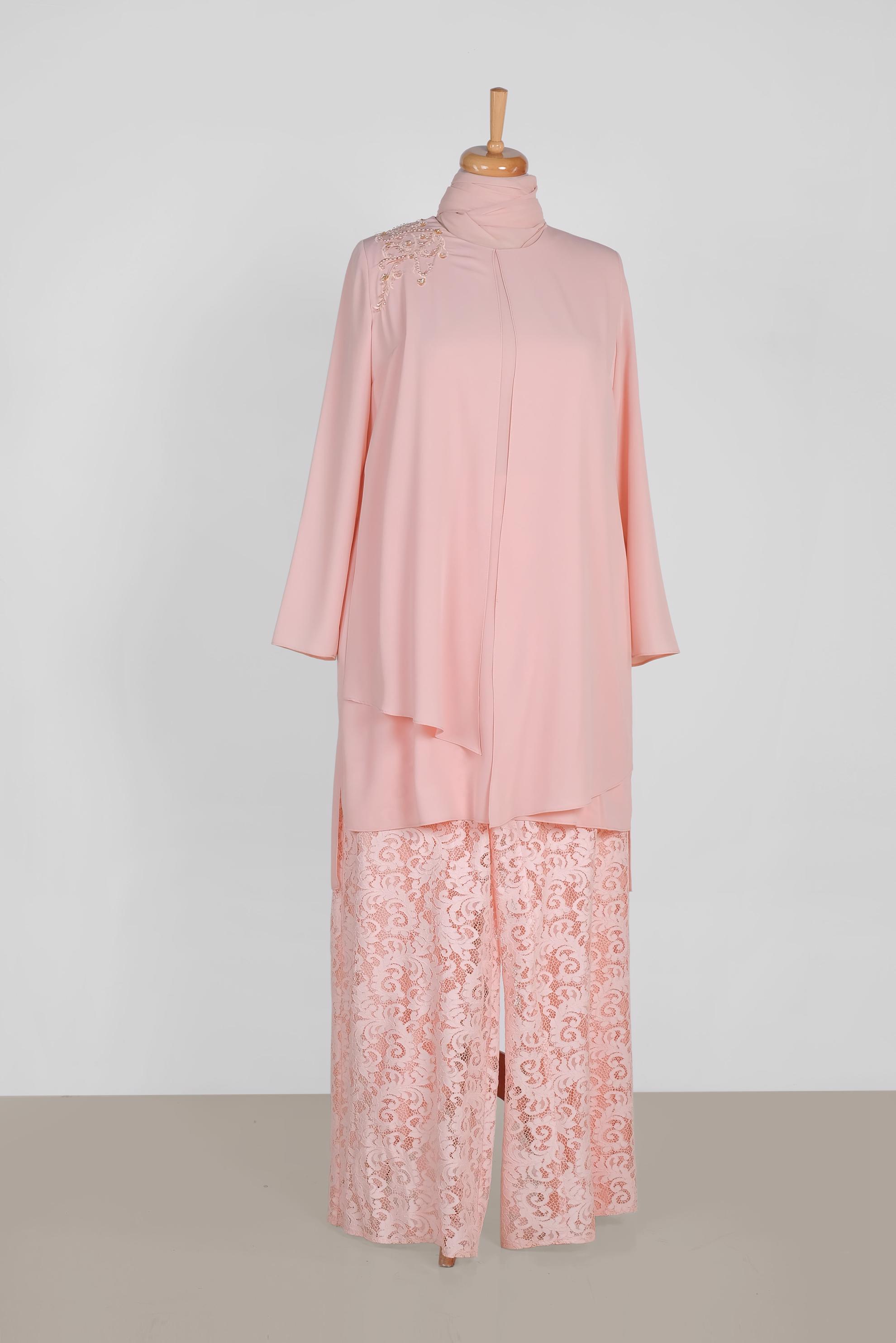 Tesettür giyim PUDRA 3364P NEW LOREN 2&prime;Lİ PANT.TAKIM 42/48 TEK40