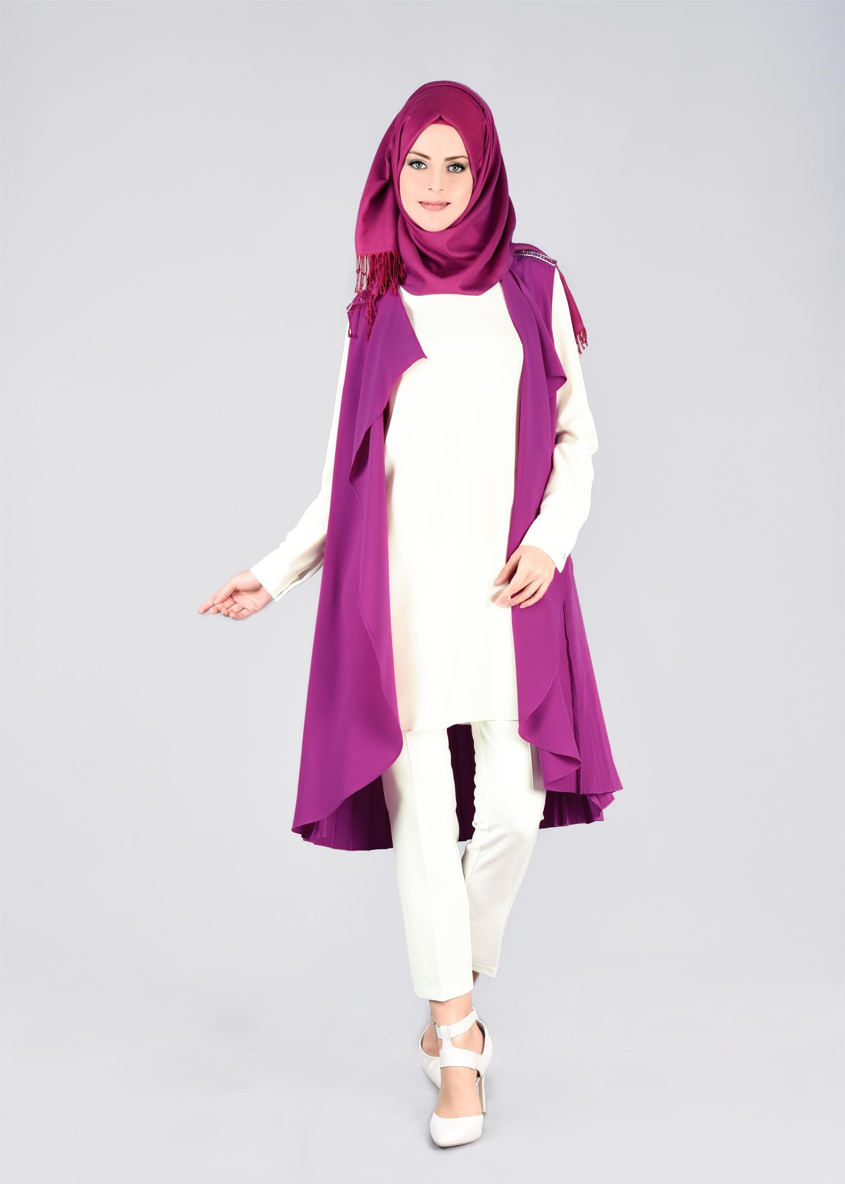 Tesettür giyim MOR 3365P CRİSS 3&prime;LÜ PANT.TAKIM 38/44 TEK40