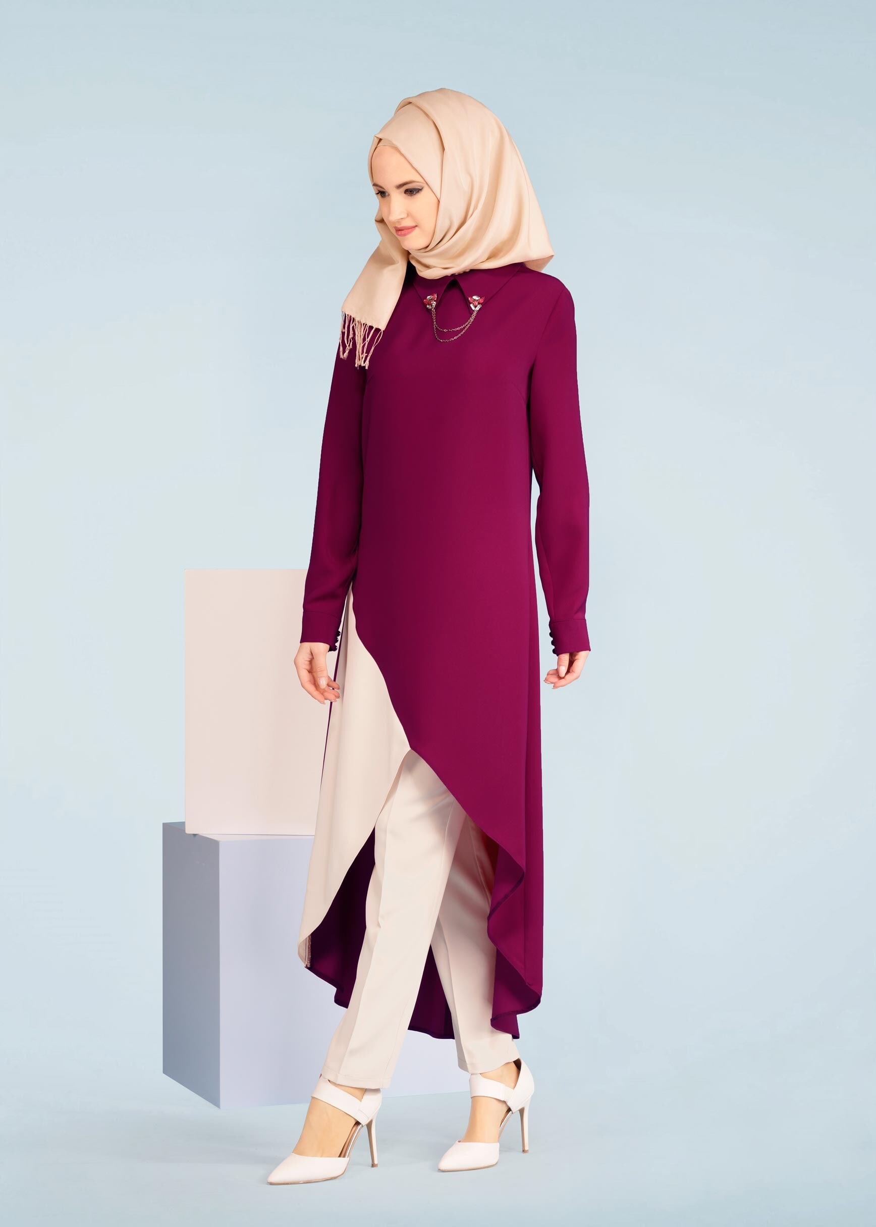 Tesettür giyim MOR 3368P KİWON 2&prime;Lİ PANT.TAKIM 38/46 TEK40