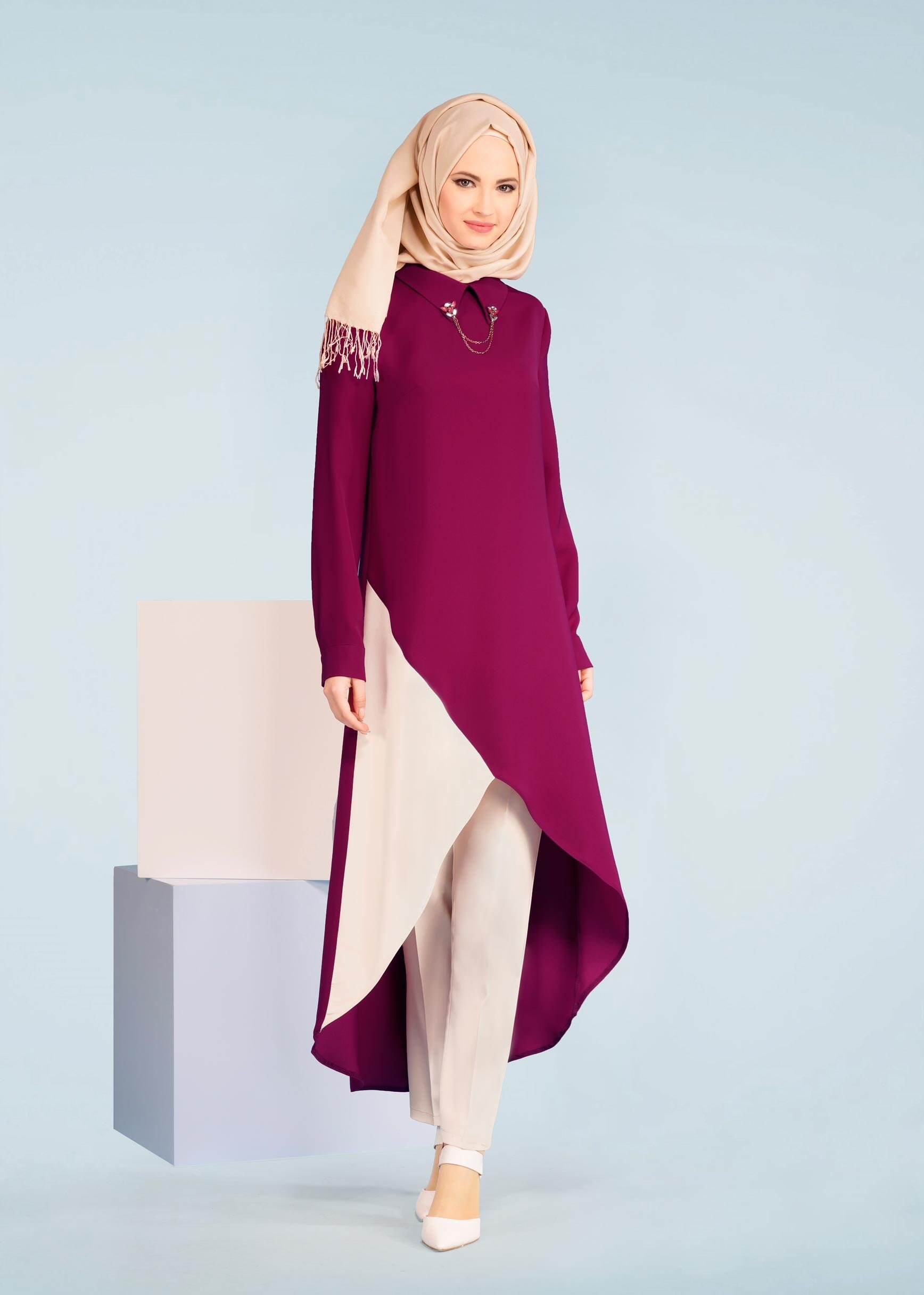 Tesettür giyim MOR 3368P KİWON 2&prime;Lİ PANT.TAKIM 38/46 TEK40