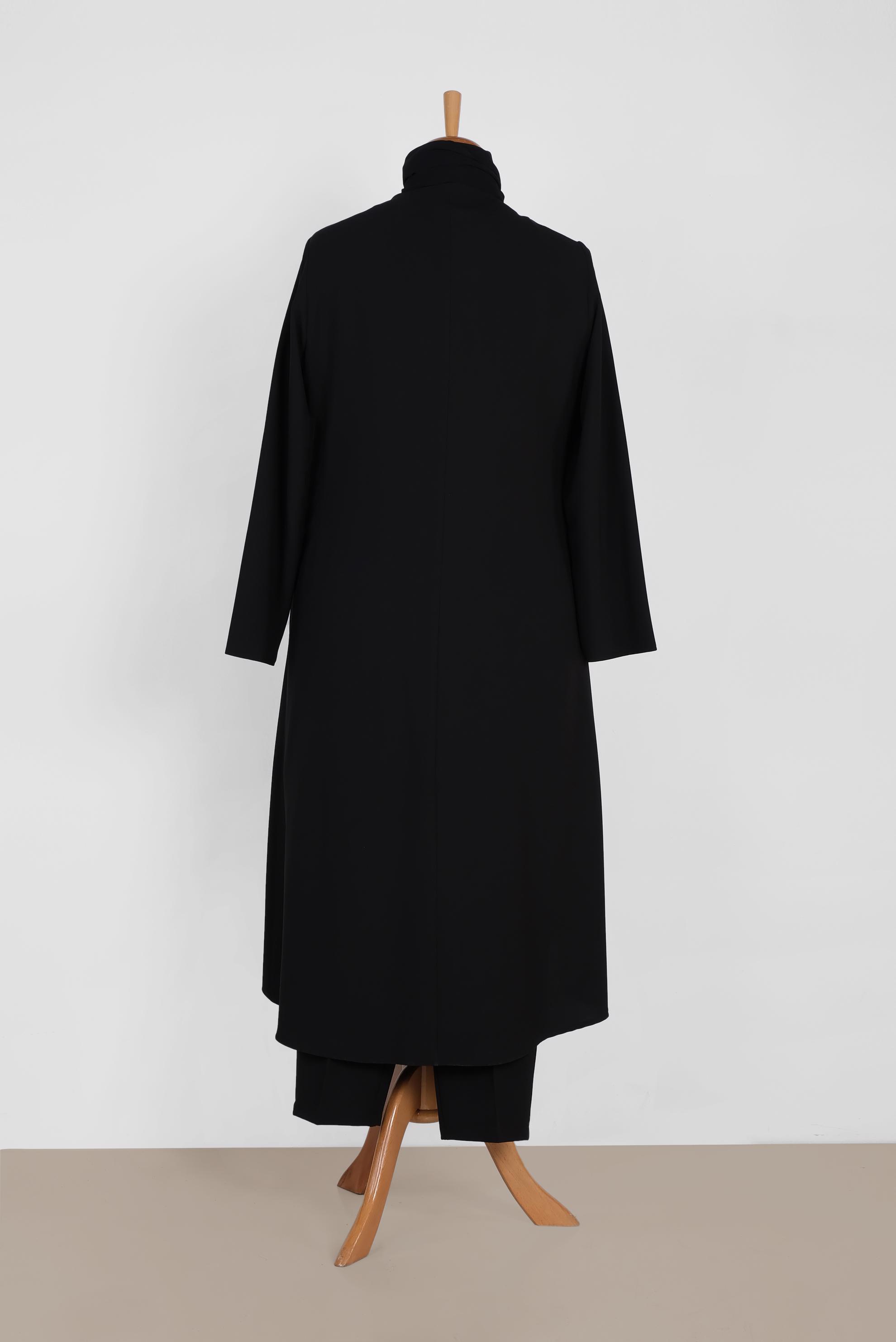 Tesettür giyim SİYAH 3372P CAMİLA 6385 3&prime;LÜ PANT.TAKIM 42/48