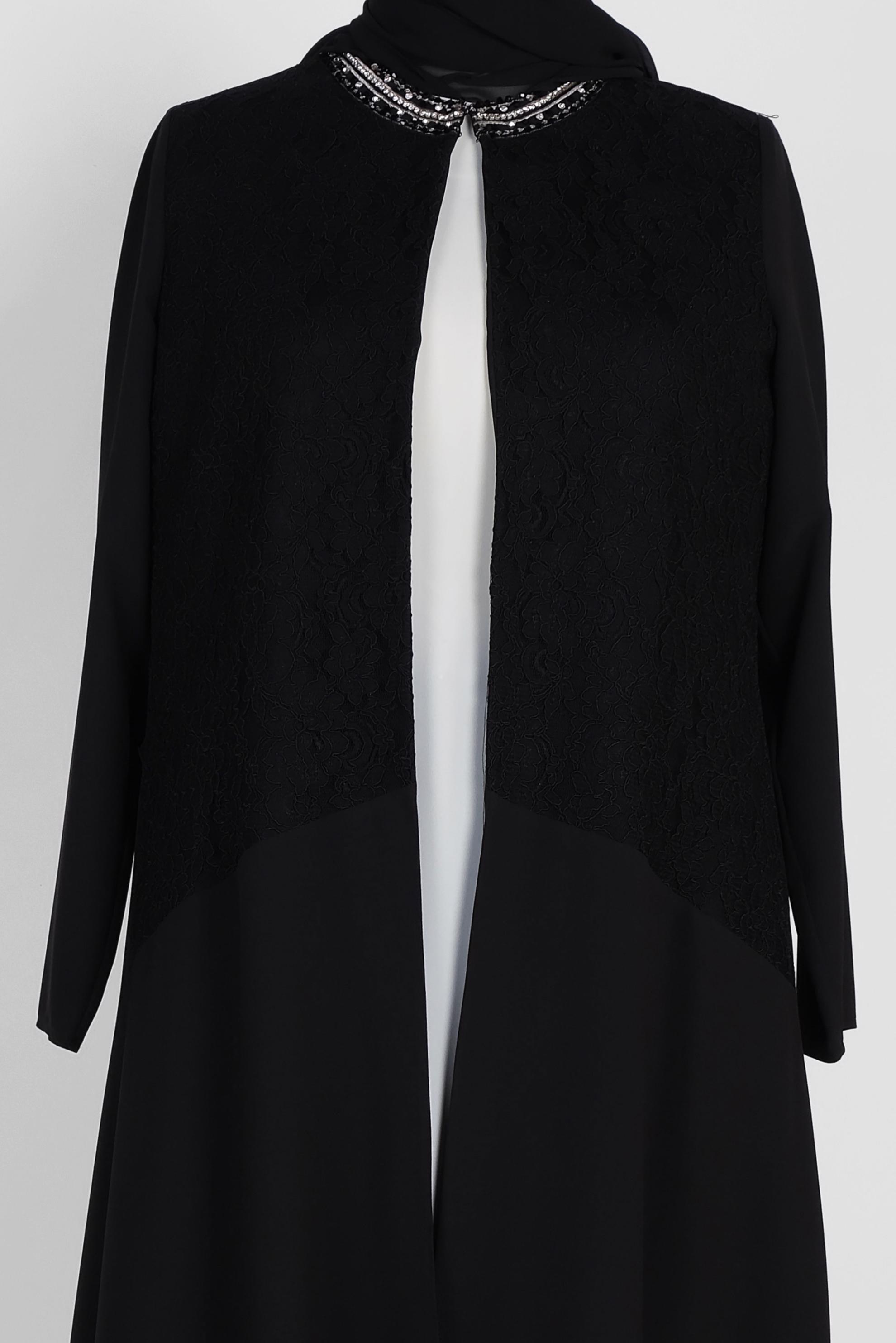 Tesettür giyim SİYAH 3372P CAMİLA 6385 3&prime;LÜ PANT.TAKIM 42/48