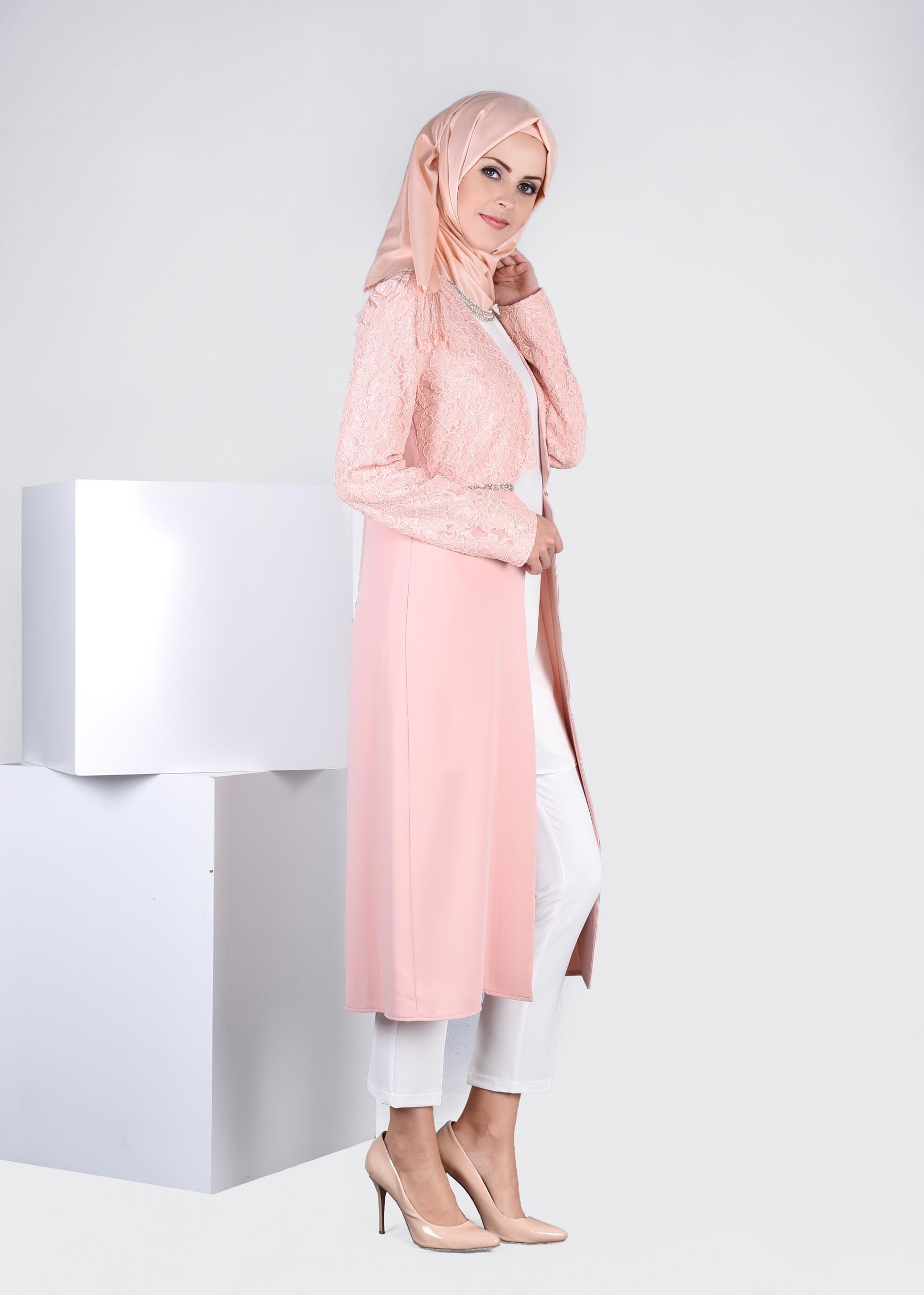 Tesettür giyim PUDRA 3375P ASLI 5929 3&prime;LÜ PANT.TAKIM 38/46