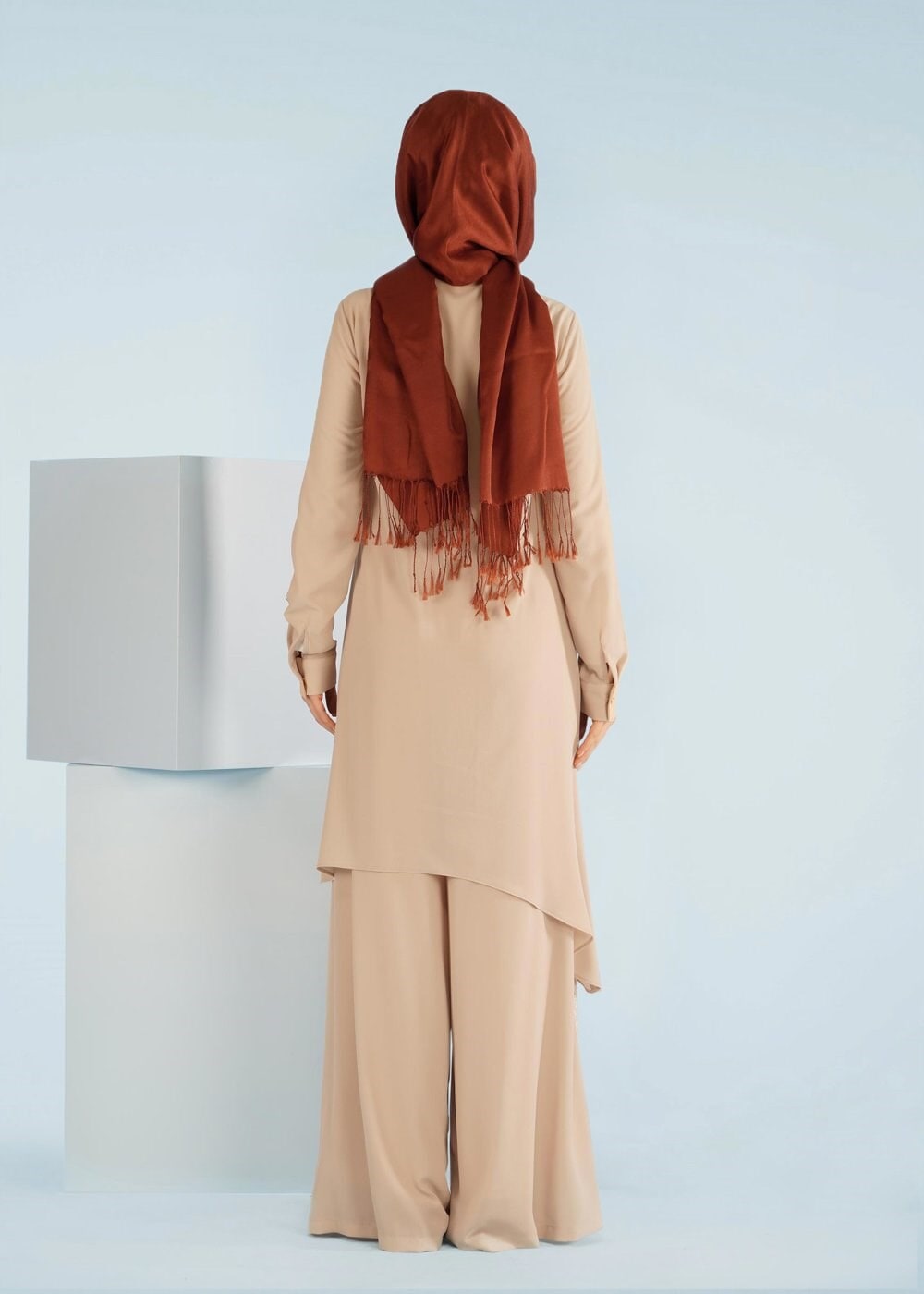 Tesettür giyim BEJ 4107 NİŞANTAŞI 2&prime;Lİ PANT.TAKIM 38/46 TEK42