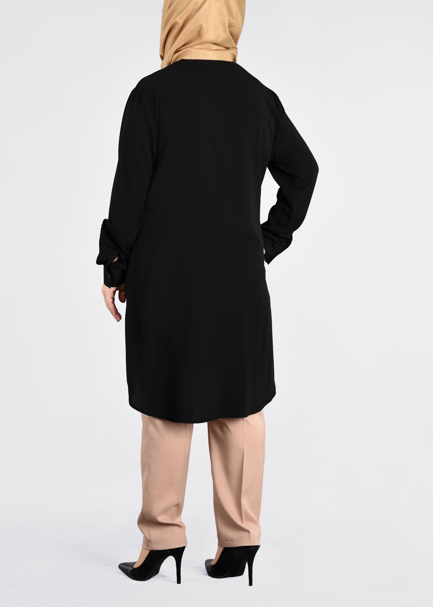 Tesettür giyim SİYAH 2673 NİŞANTAŞI TUNİK 44/50 TEK42