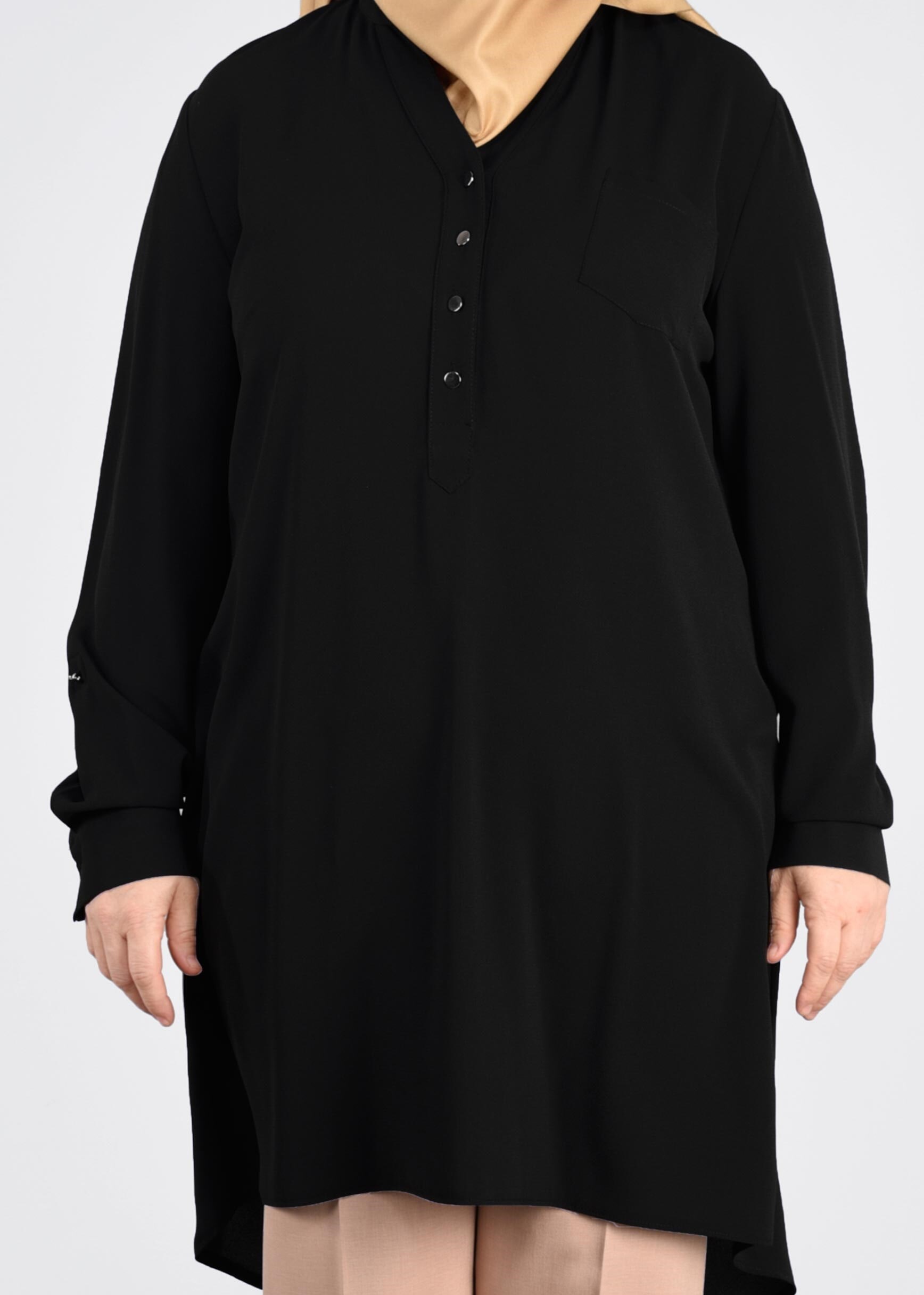 Tesettür giyim SİYAH 2673 NİŞANTAŞI TUNİK 44/50 TEK42