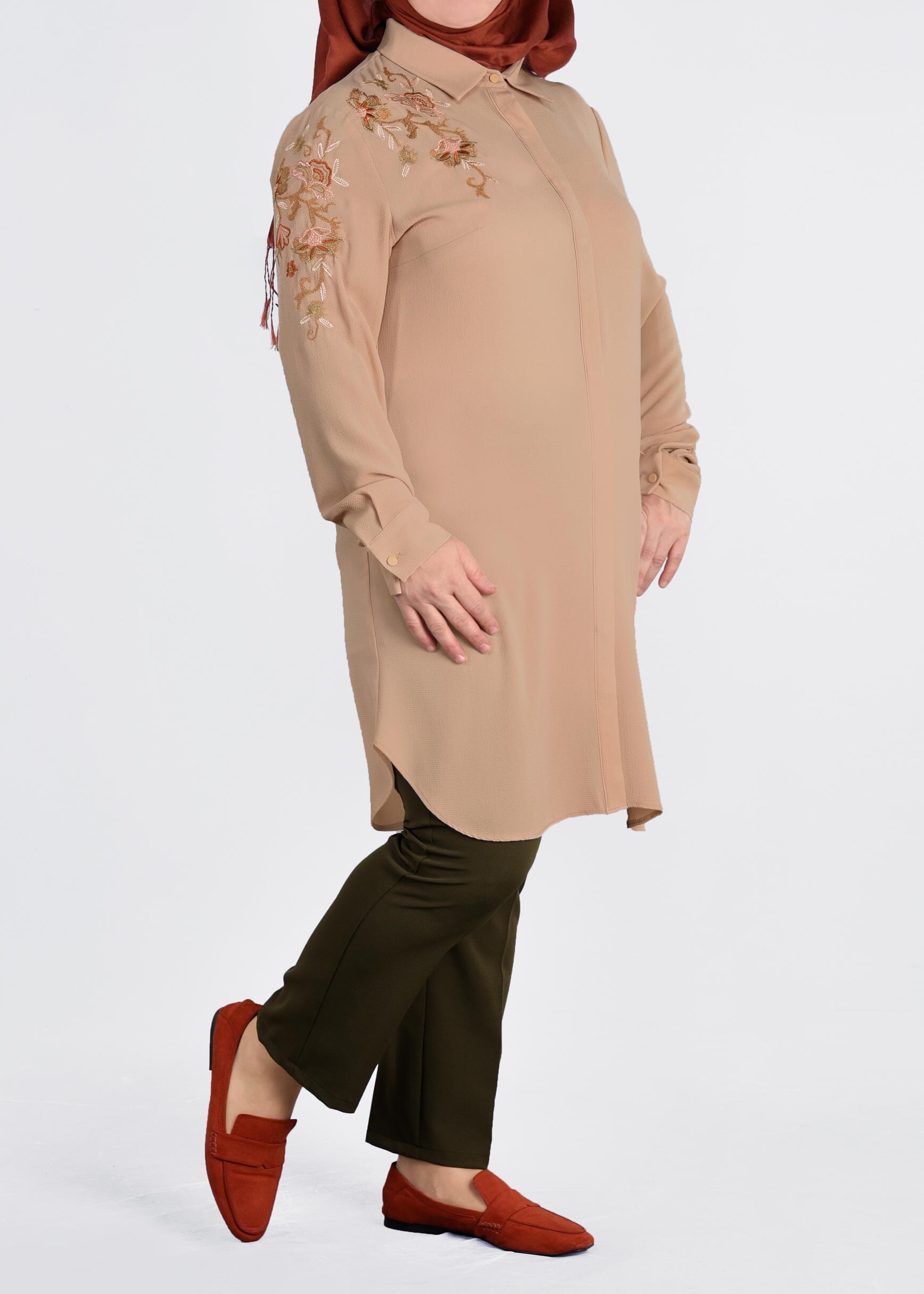 Tesettür giyim BEJ 2679 SEMİRAMİS TUNİK 44/52 TEK42