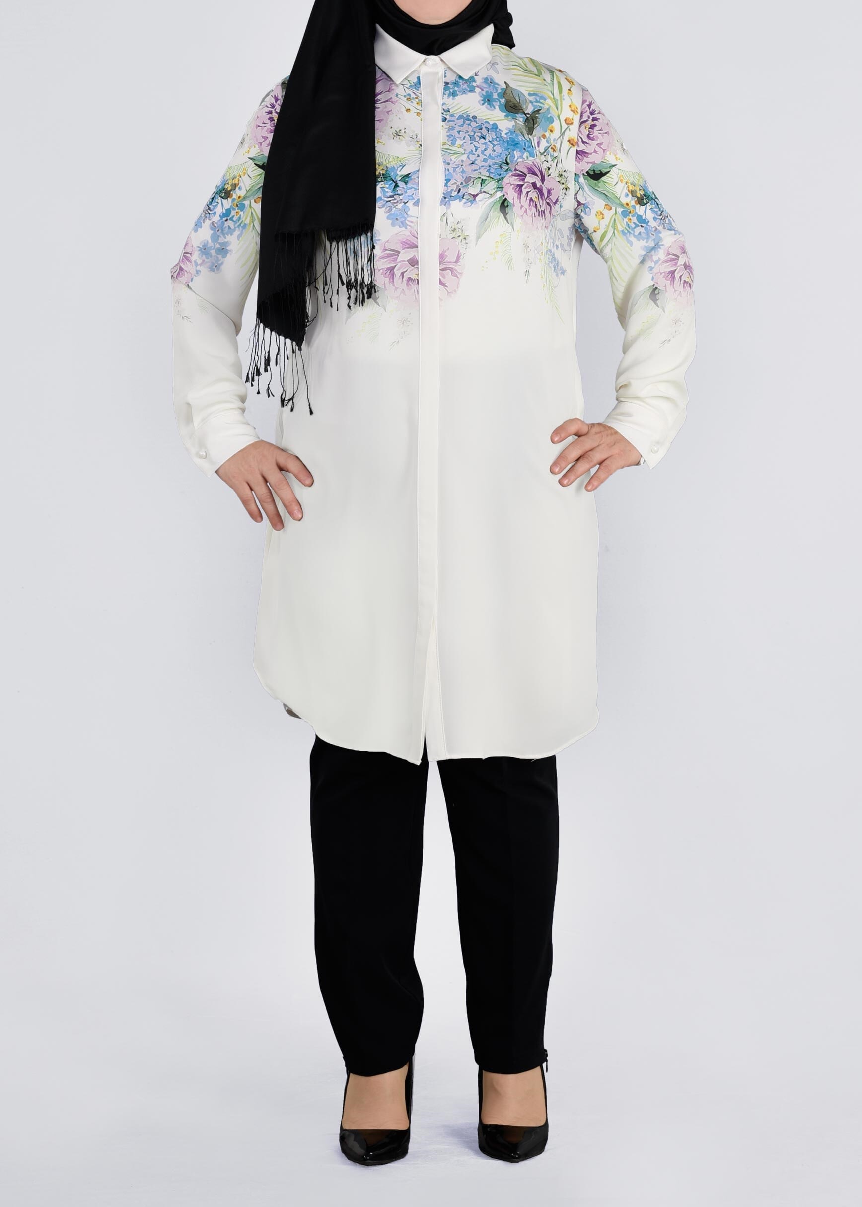 Tesettür giyim EKRU 2683 NEW LOREN TUNİK 44/50 TEK42