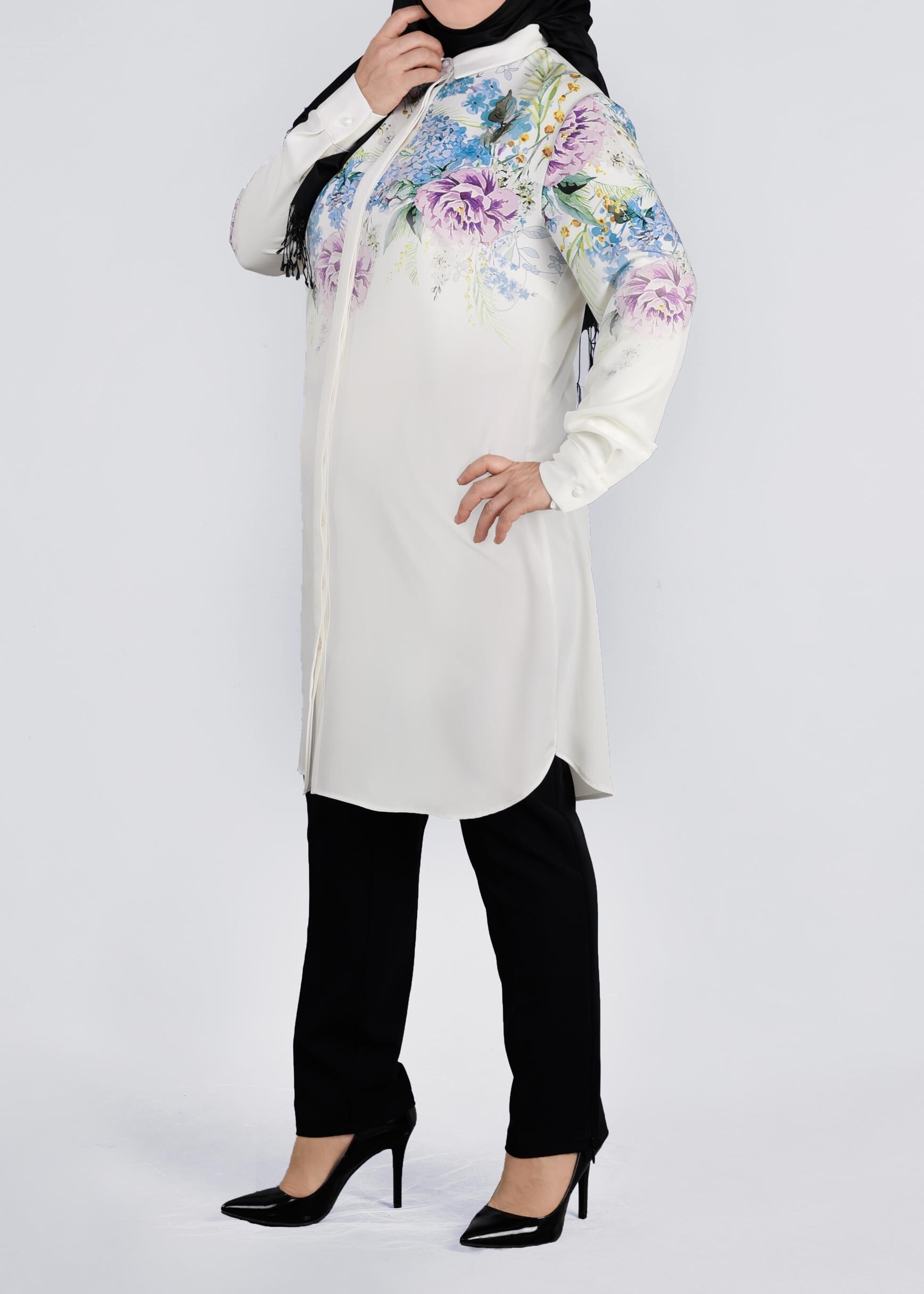 Tesettür giyim EKRU 2683 NEW LOREN TUNİK 44/50 TEK42