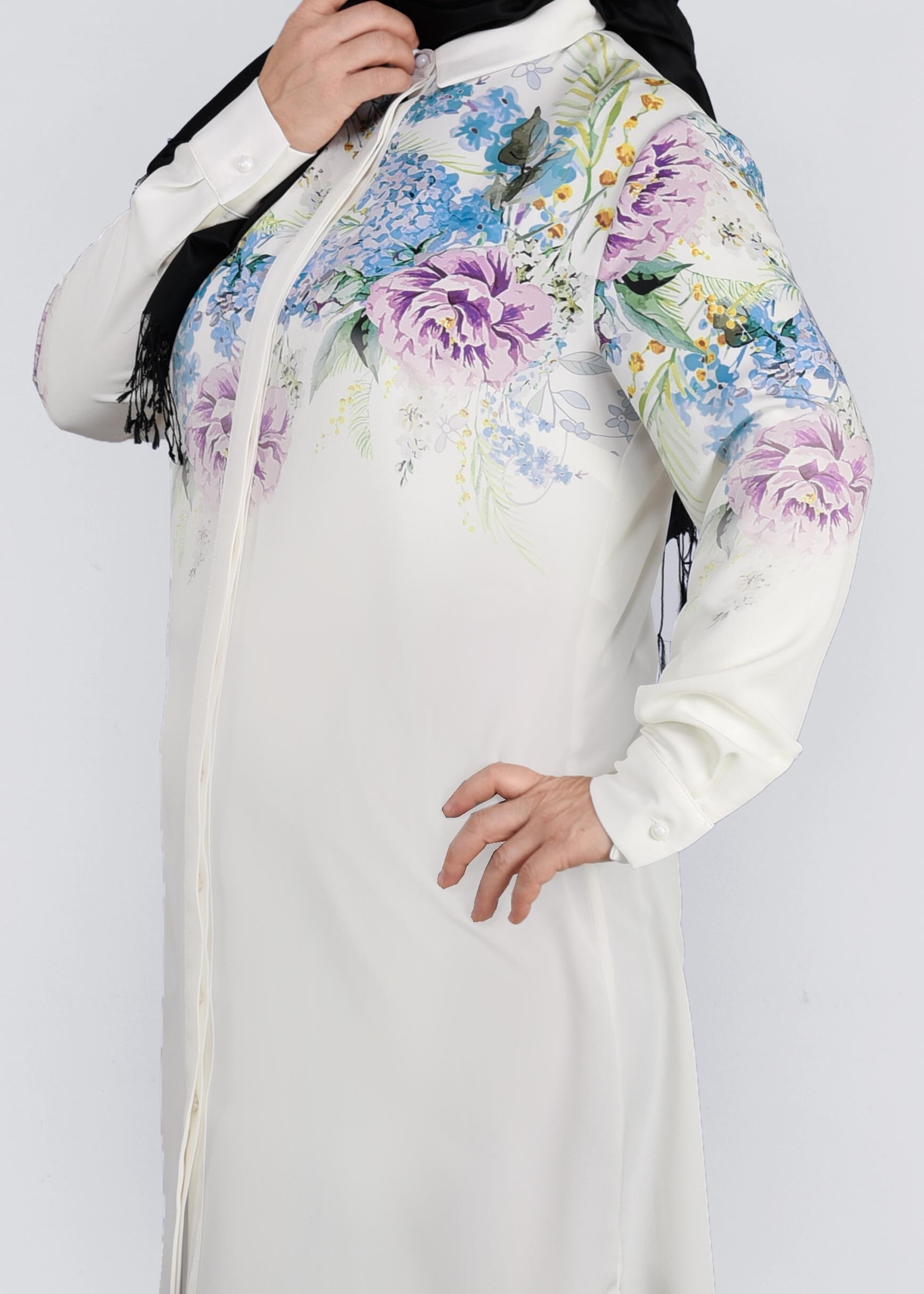 Tesettür giyim EKRU 2683 NEW LOREN TUNİK 44/50 TEK42