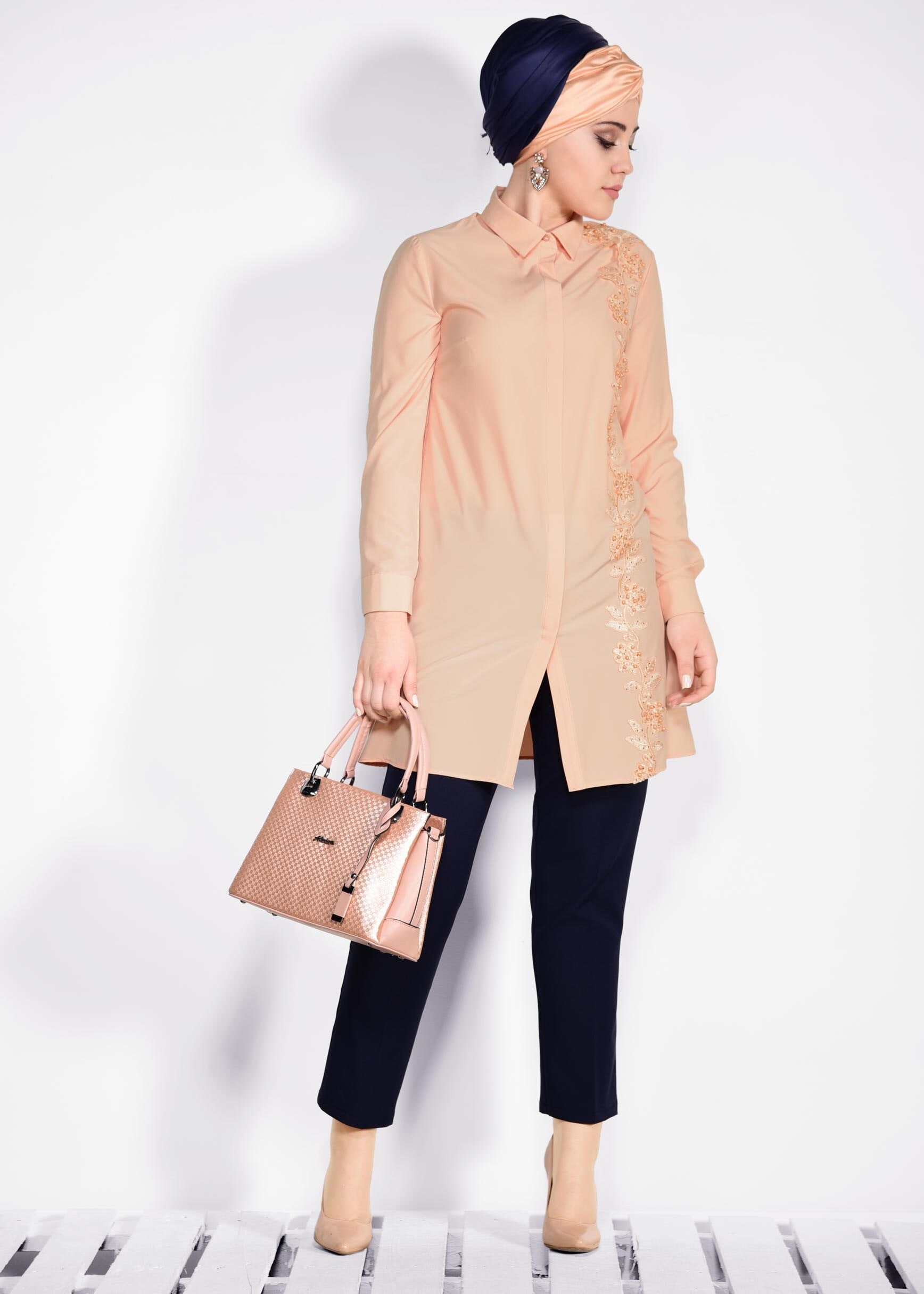 Tesettür giyim PUDRA 2694 NEW FESTİVAL TUNİK 44/50 TEK42