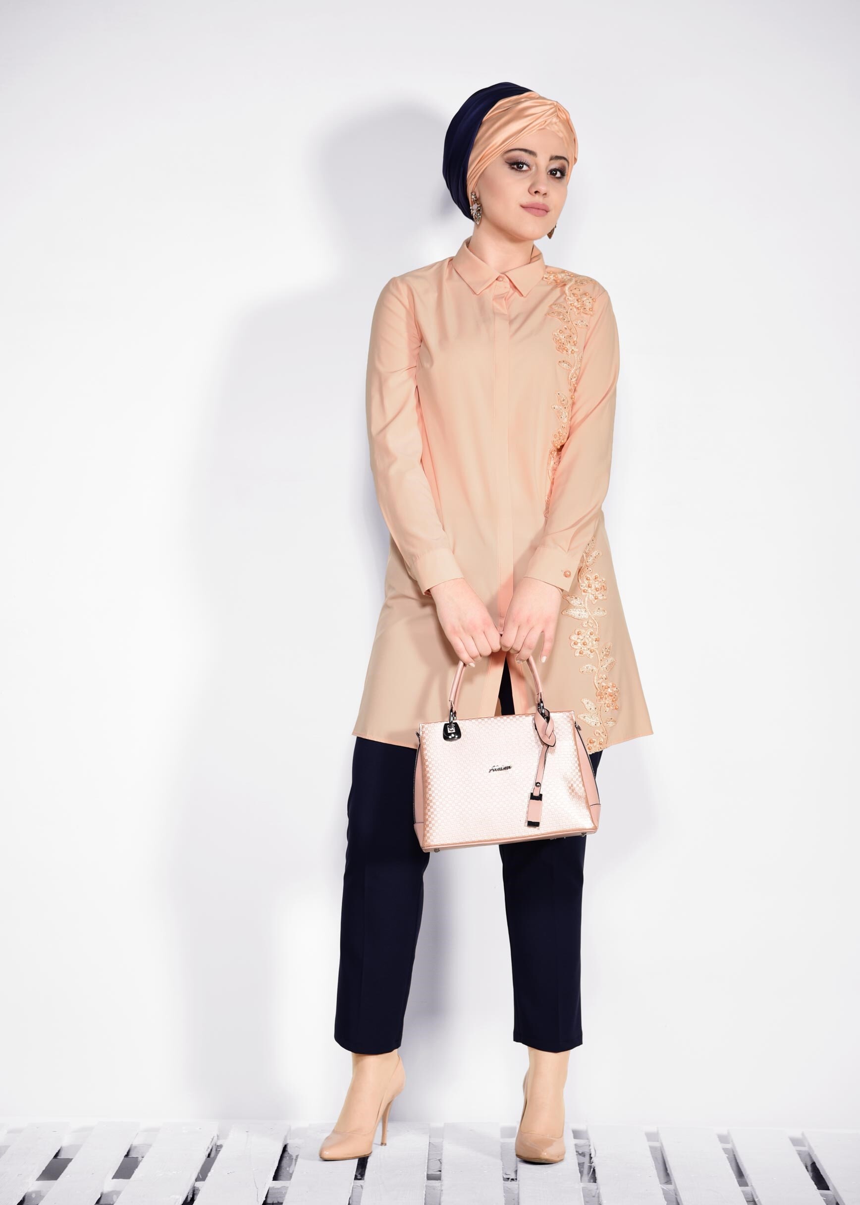 Tesettür giyim PUDRA 2694 NEW FESTİVAL TUNİK 44/50 TEK42