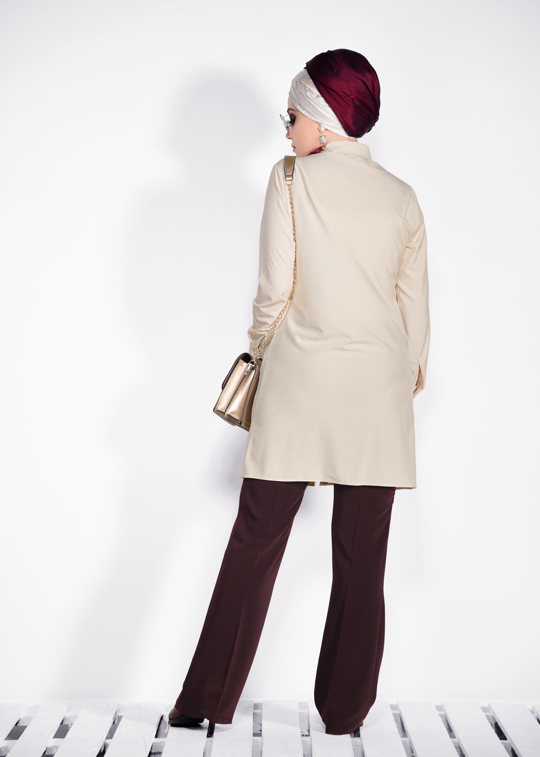 Tesettür giyim BEJ 2694 NEW FESTİVAL TUNİK 44/50 TEK42