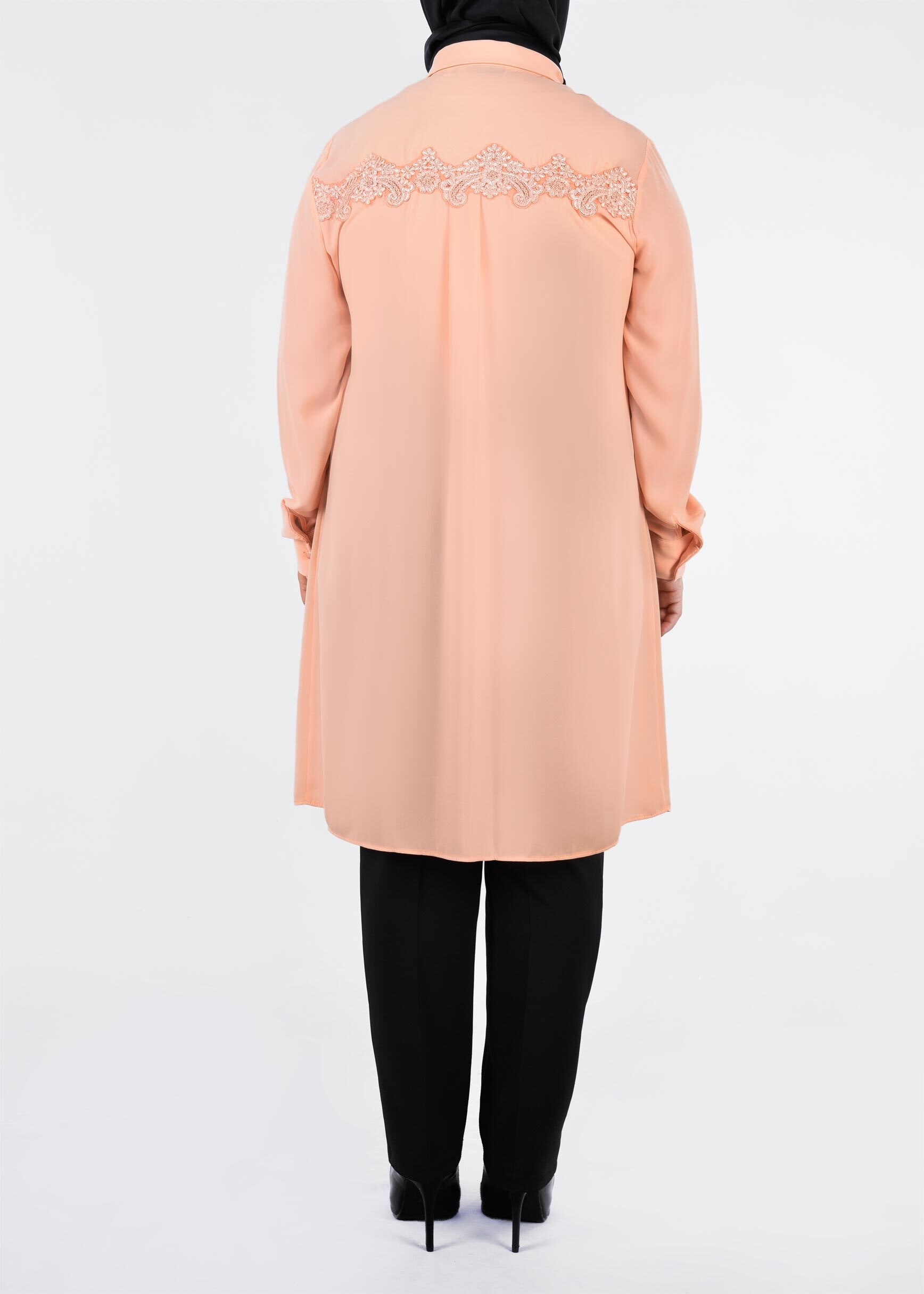 Tesettür giyim PUDRA 2703 ESİNTİ TUNİK 44/52 TEK42