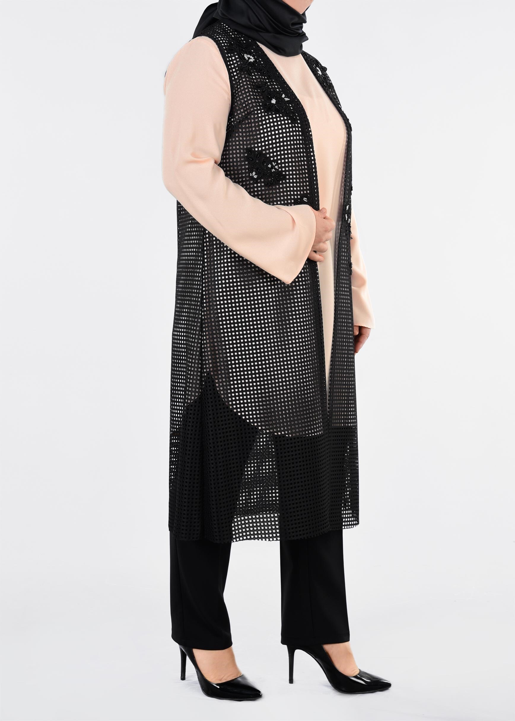 Tesettür giyim SİYAH 2706 STRİNG 1838 2&prime;Lİ TUNİK 44/50 TEK42