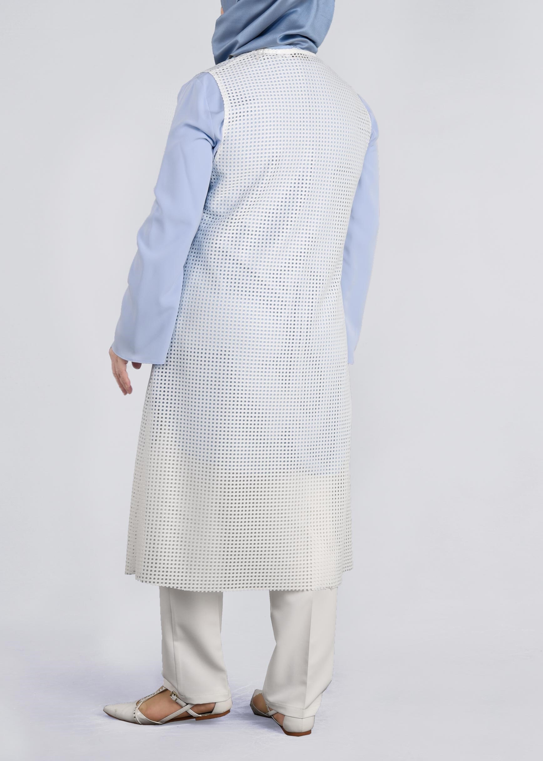 Tesettür giyim BEYAZ 2706 STRİNG 1838 2&prime;Lİ TUNİK 44/50 TEK42