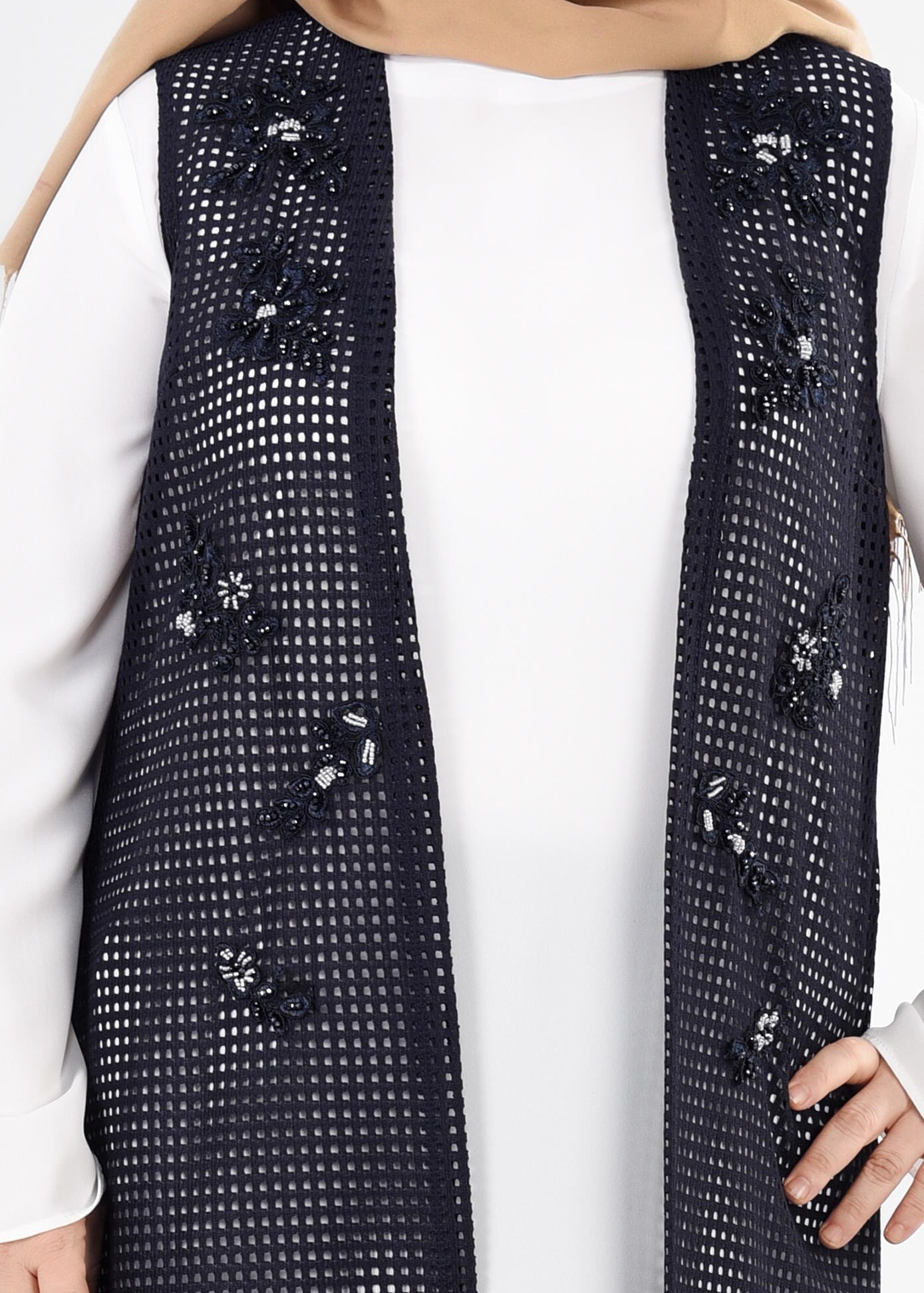 Tesettür giyim LACİVERT 2706 STRİNG 1838 2&prime;Lİ TUNİK 44/50 TEK42