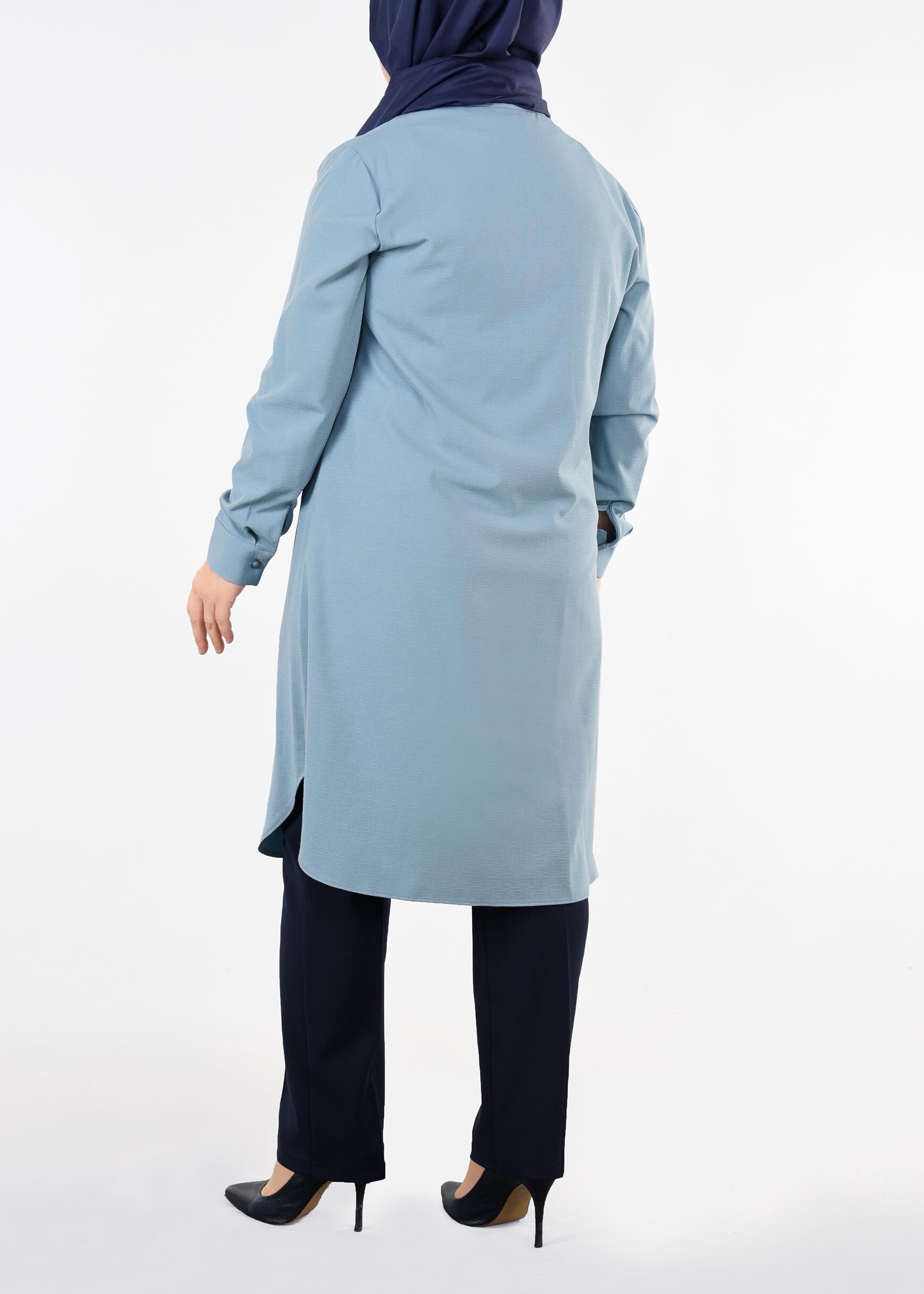 Tesettür giyim MAVİ 2709 BADE 43738 TUNİK 44/50 TEK46