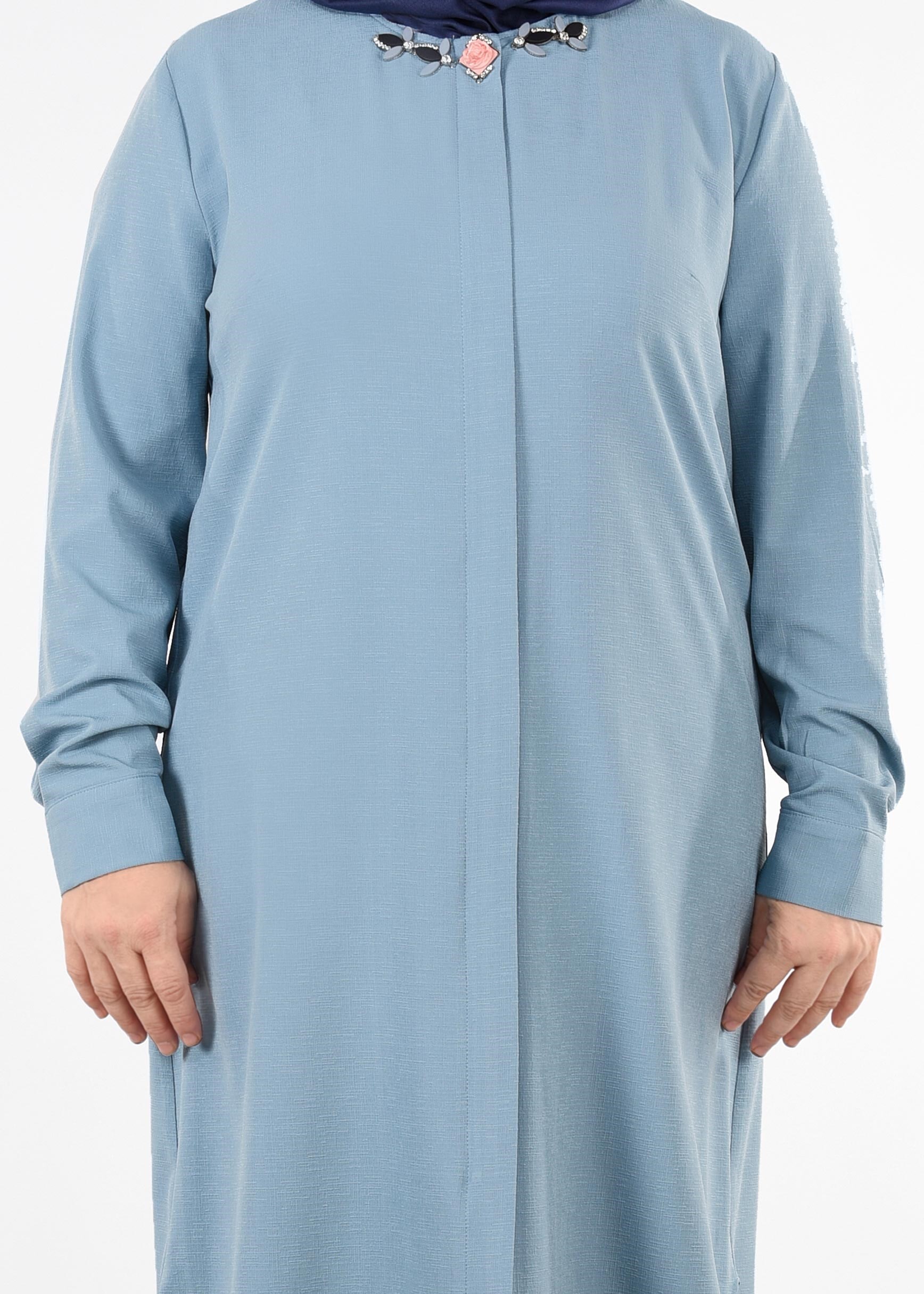 Tesettür giyim MAVİ 2709 BADE 43738 TUNİK 44/50 TEK46