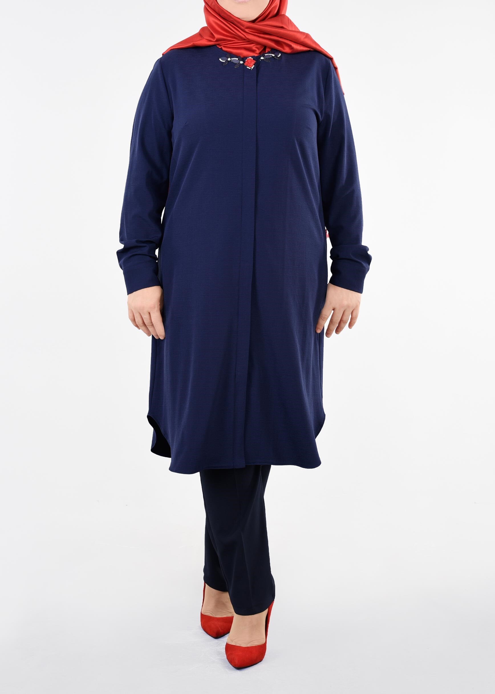 Tesettür giyim LACİVERT 2709 BADE 43738 TUNİK 44/50 TEK46