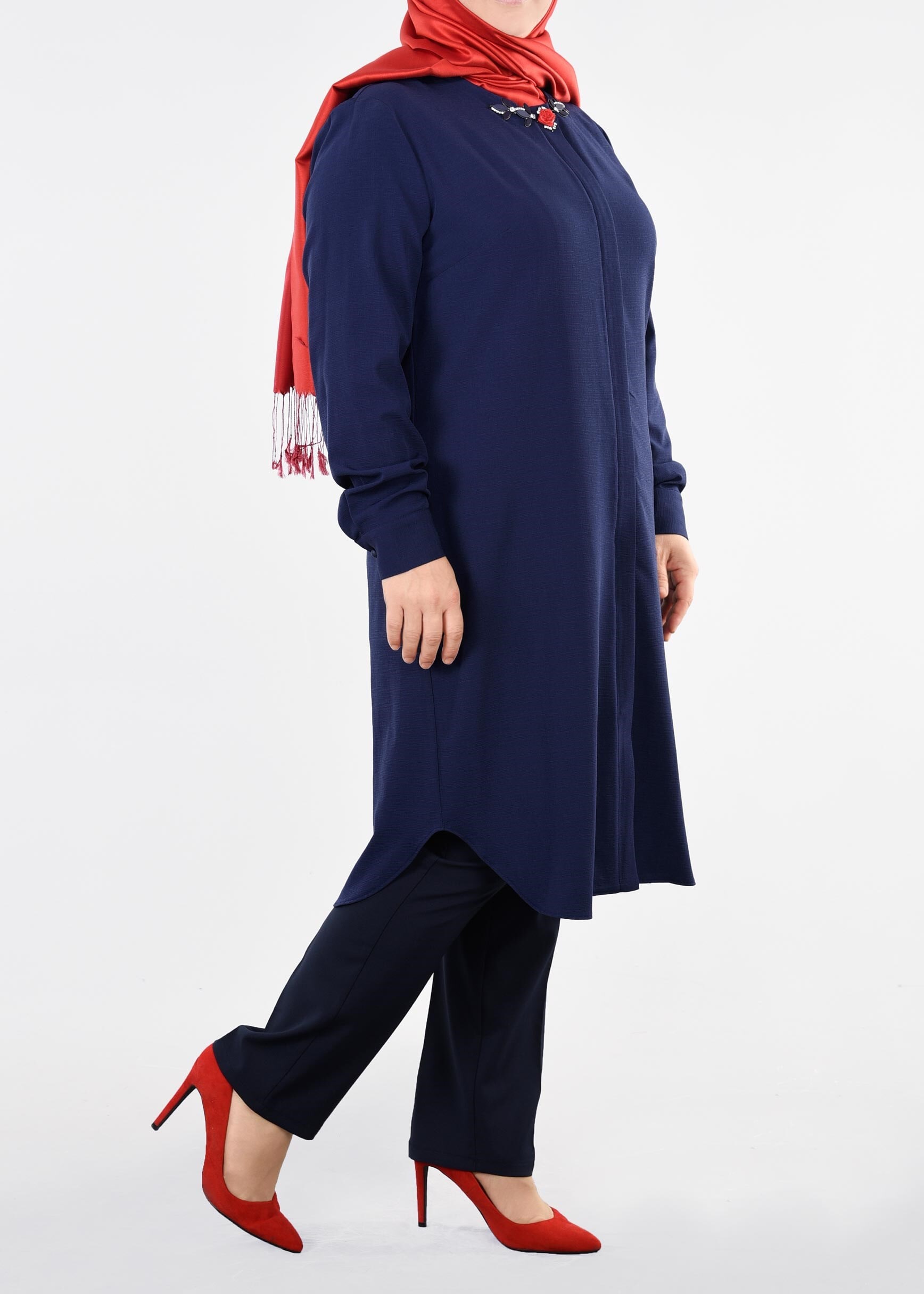 Tesettür giyim LACİVERT 2709 BADE 43738 TUNİK 44/50 TEK46