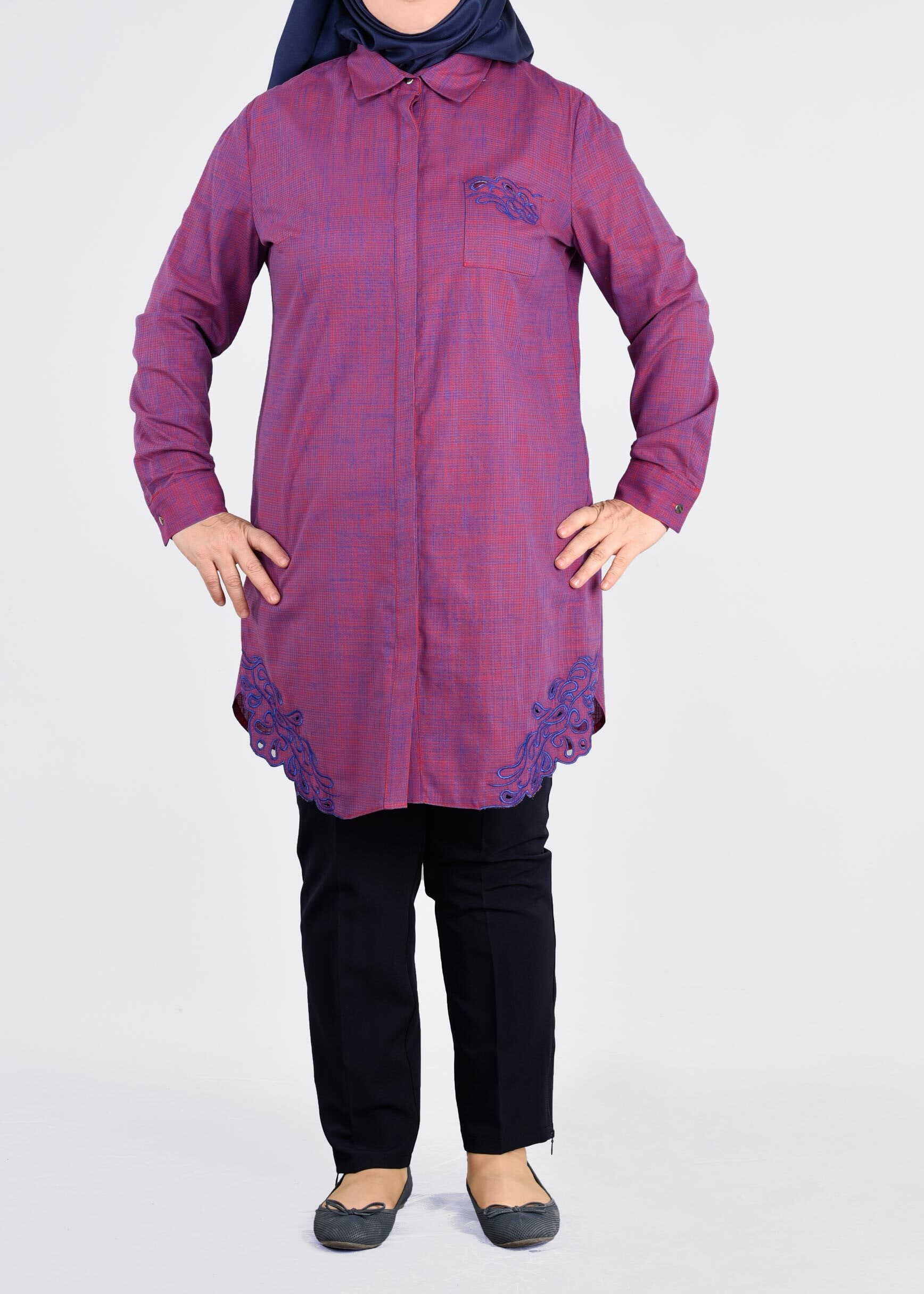 Tesettür giyim LACİVERT 2719 2812 TUNİK 42/48 TEK42