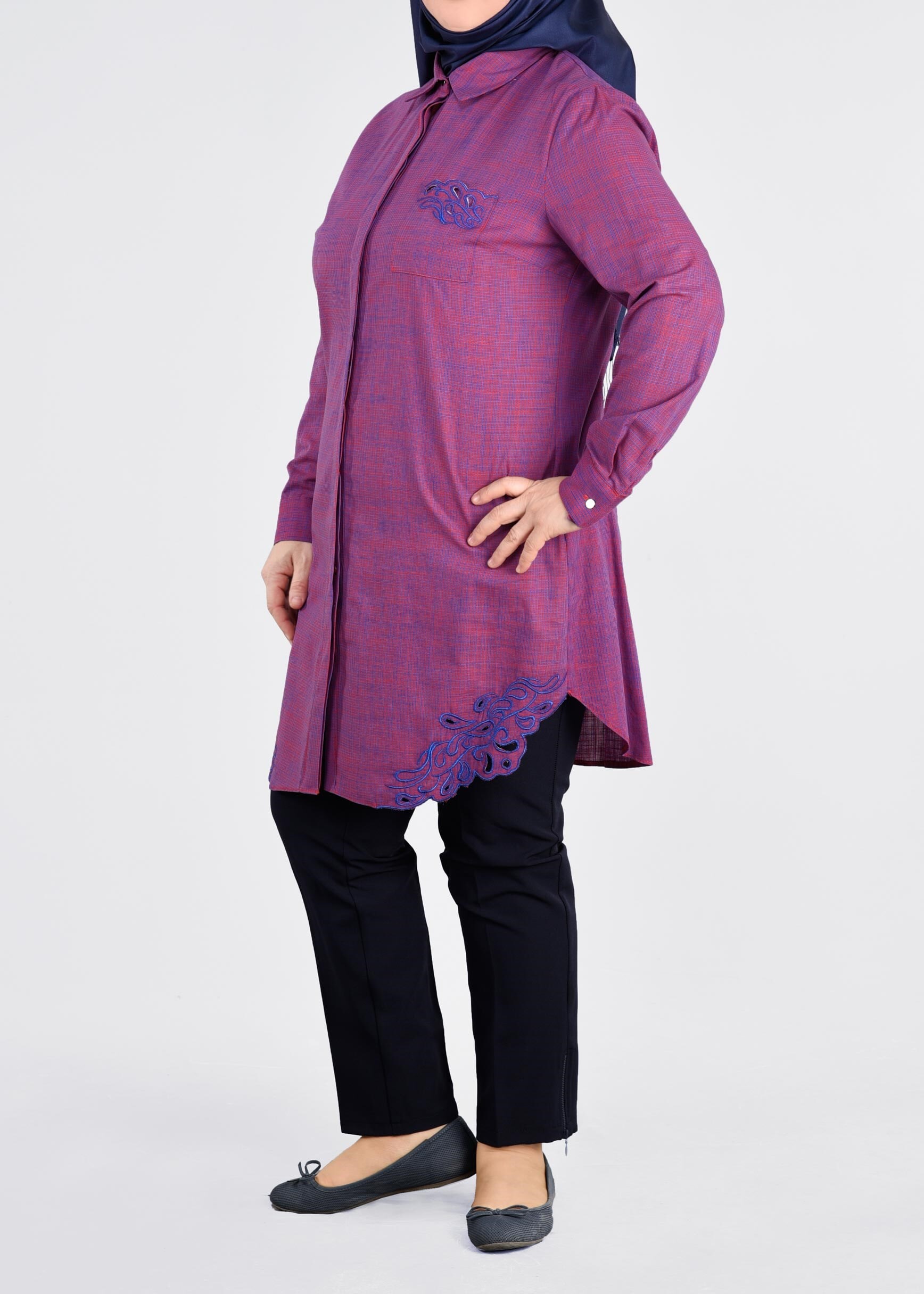 Tesettür giyim LACİVERT 2719 2812 TUNİK 42/48 TEK42