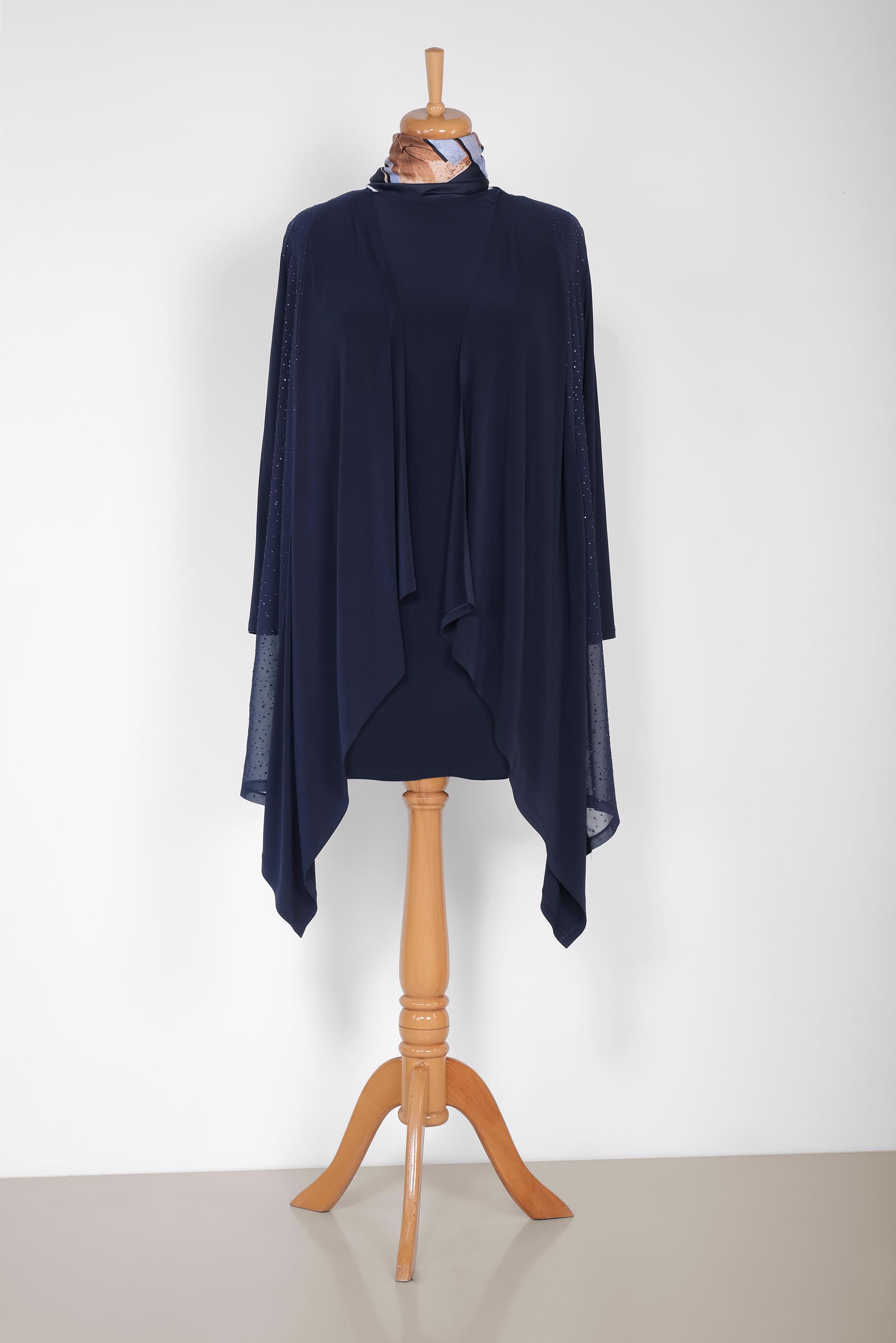 Tesettür giyim LACİVERT 2722 VİZONA 2&prime;Lİ TUNİK 44/50