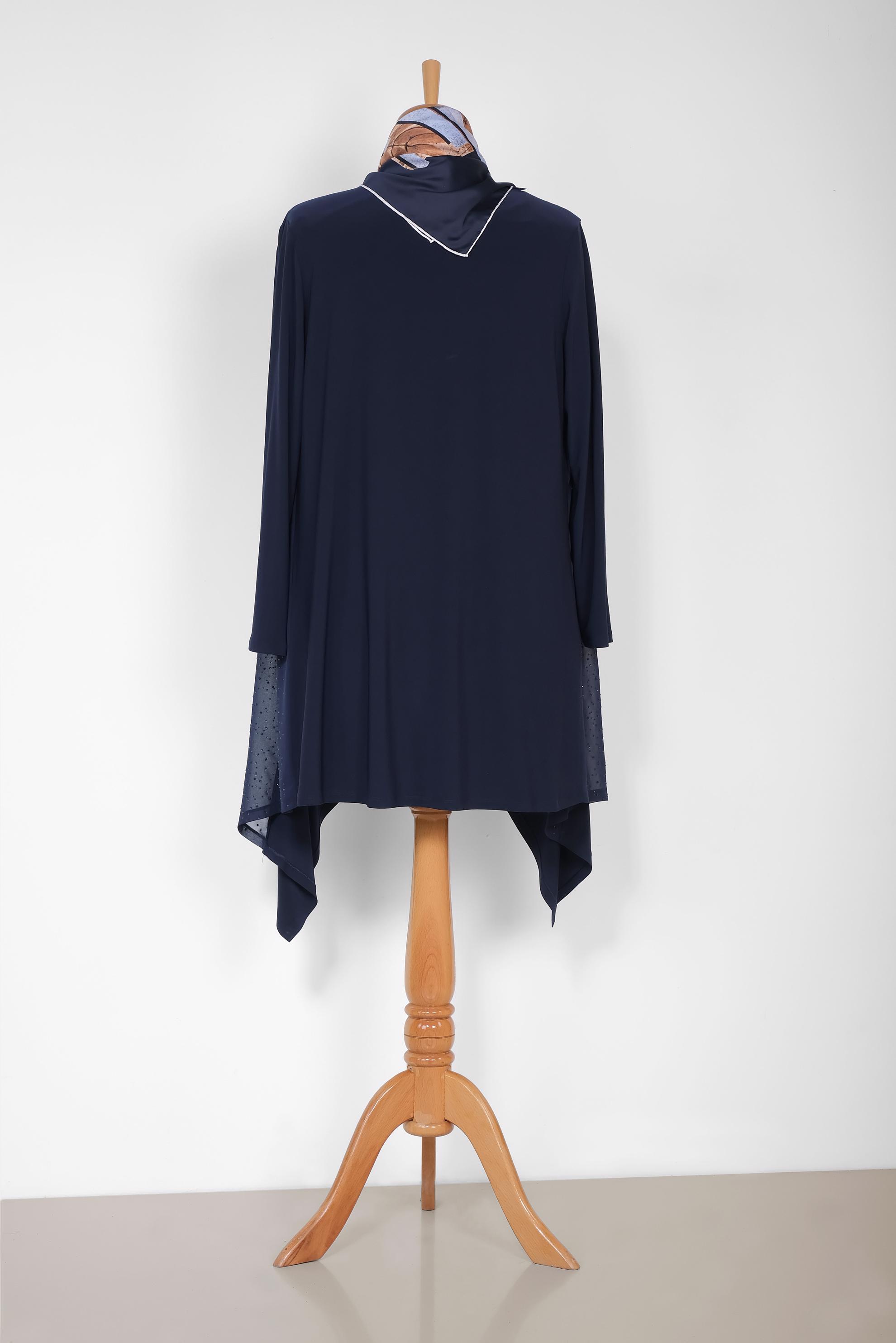 Tesettür giyim LACİVERT 2722 VİZONA 2&prime;Lİ TUNİK 44/50