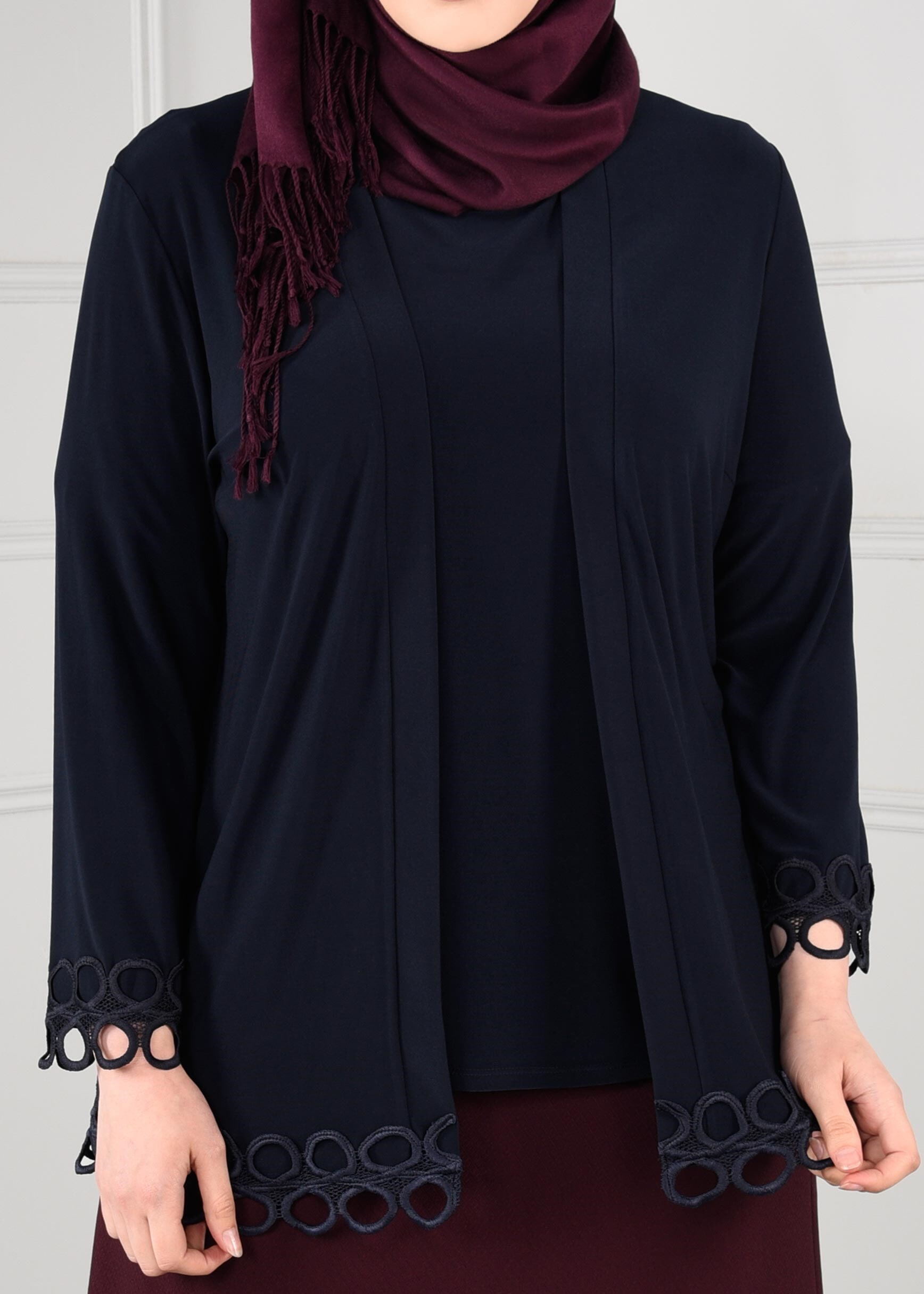 Tesettür giyim LACİVERT 2724 VİZONA 2&prime;Lİ TUNİK 46/52