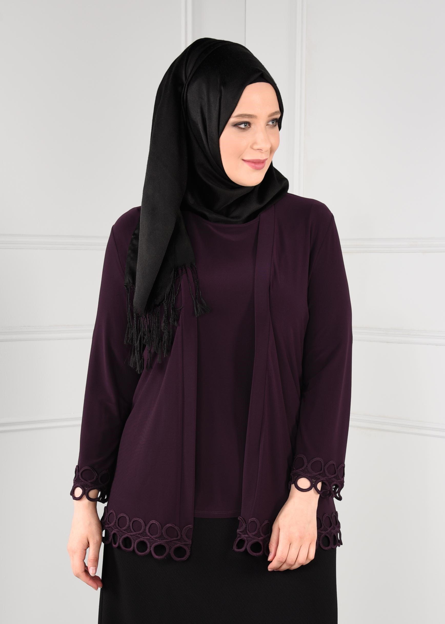 Tesettür giyim MÜRDÜM 2724 VİZONA 2&prime;Lİ TUNİK 46/52