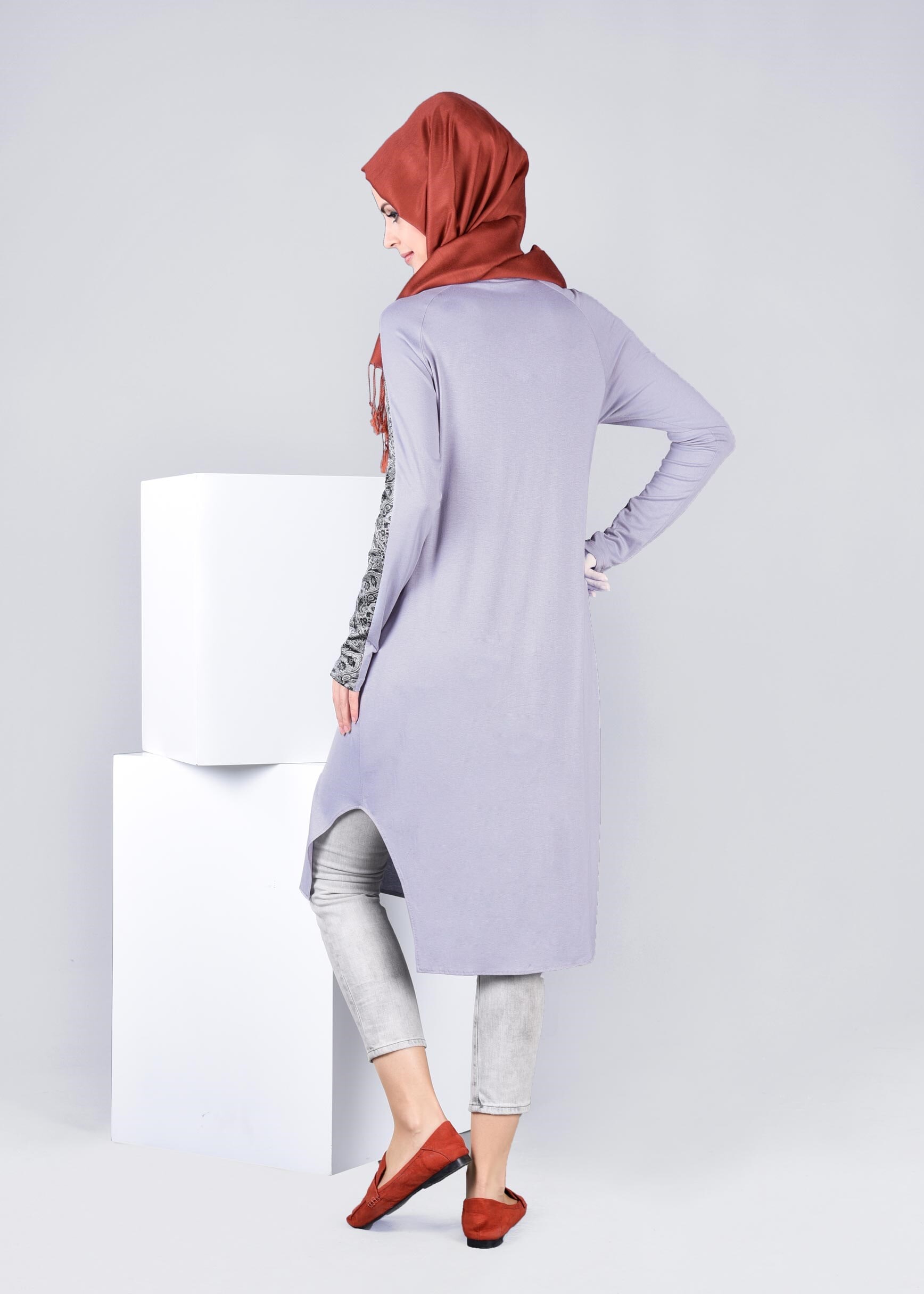 Tesettür giyim GÜMÜŞ 4073 NEW VİSCON LYCRA TUNİK 38/46