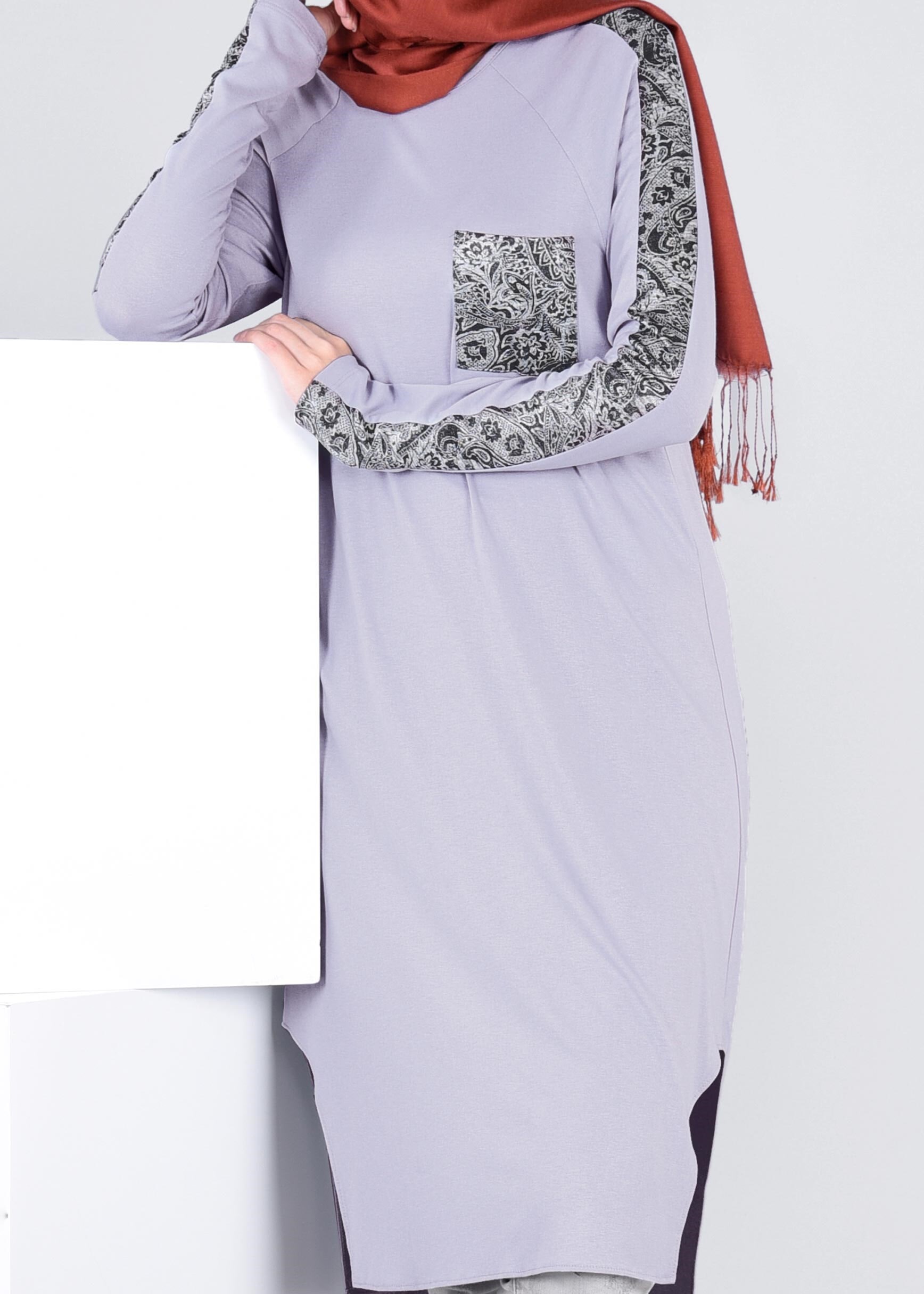 Tesettür giyim GÜMÜŞ 4073 NEW VİSCON LYCRA TUNİK 38/46