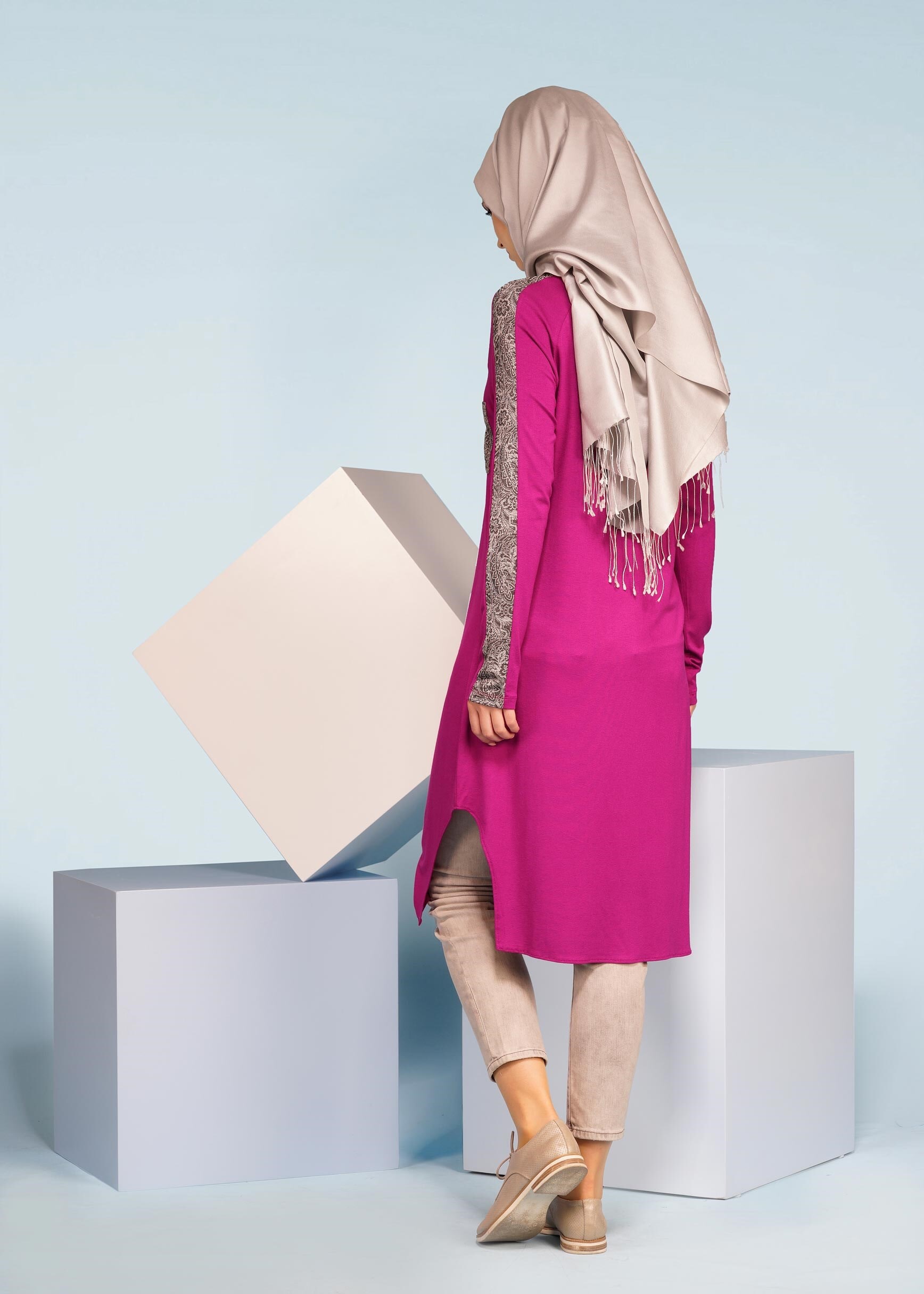 Tesettür giyim MOR 4073 NEW VİSCON LYCRA TUNİK 38/46